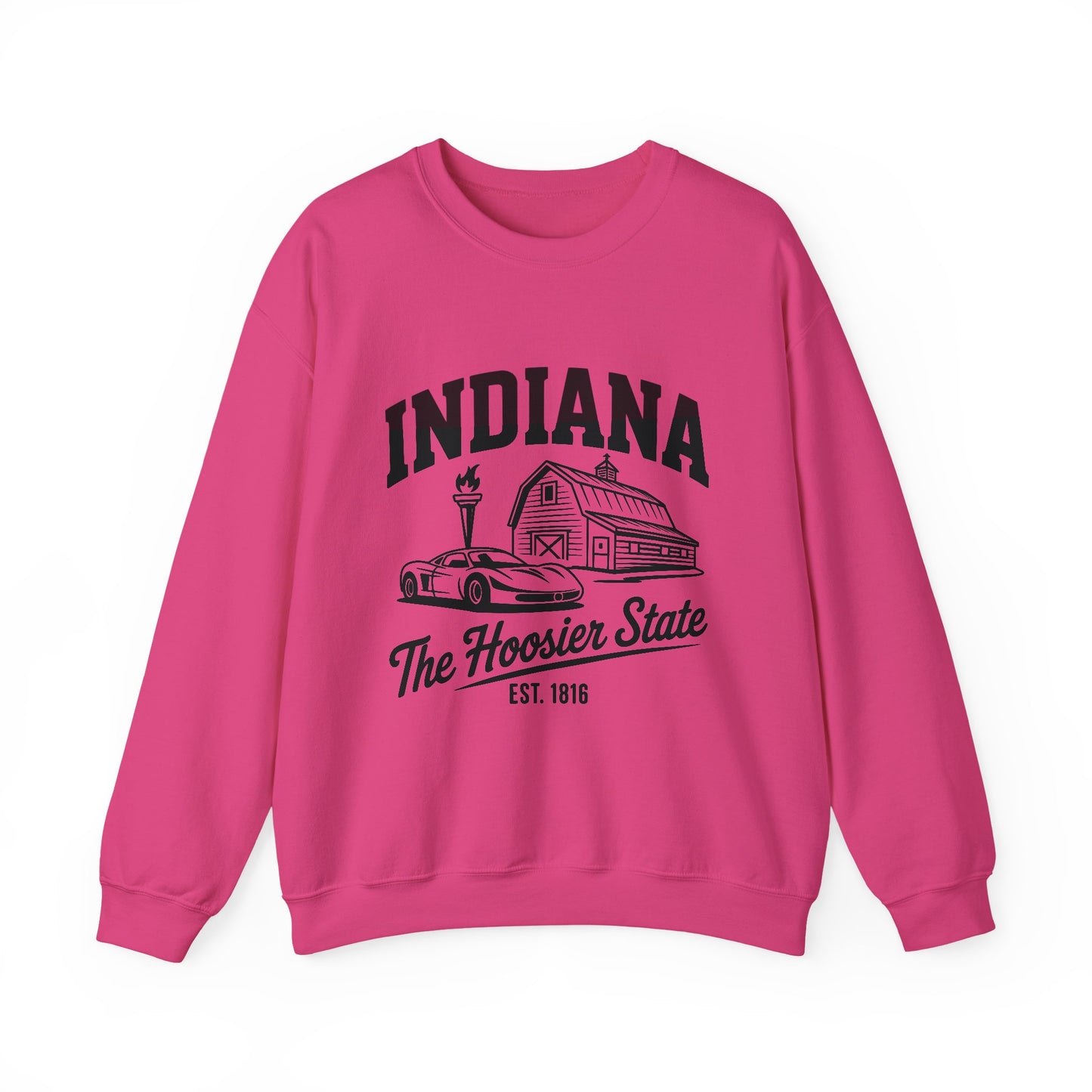 Indiana Unisex Heavy Blend Crewneck Sweatshirt | Cozy State Pride Apparel, Gift for Hoosiers, Casual Wear, Home Comfort