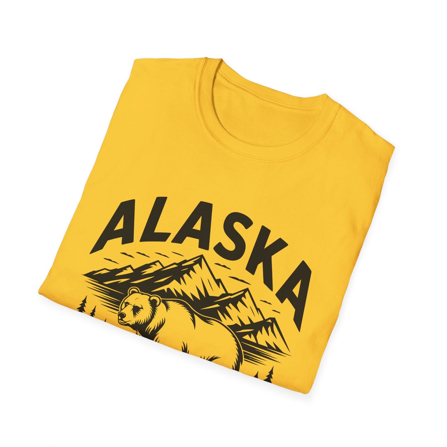 Alaska Adventure Unisex Softstyle T-Shirt, Casual Wear, Travel Shirt, Gift for Nature Lovers, Outdoor Apparel, Wildlife Enthusiast Tee