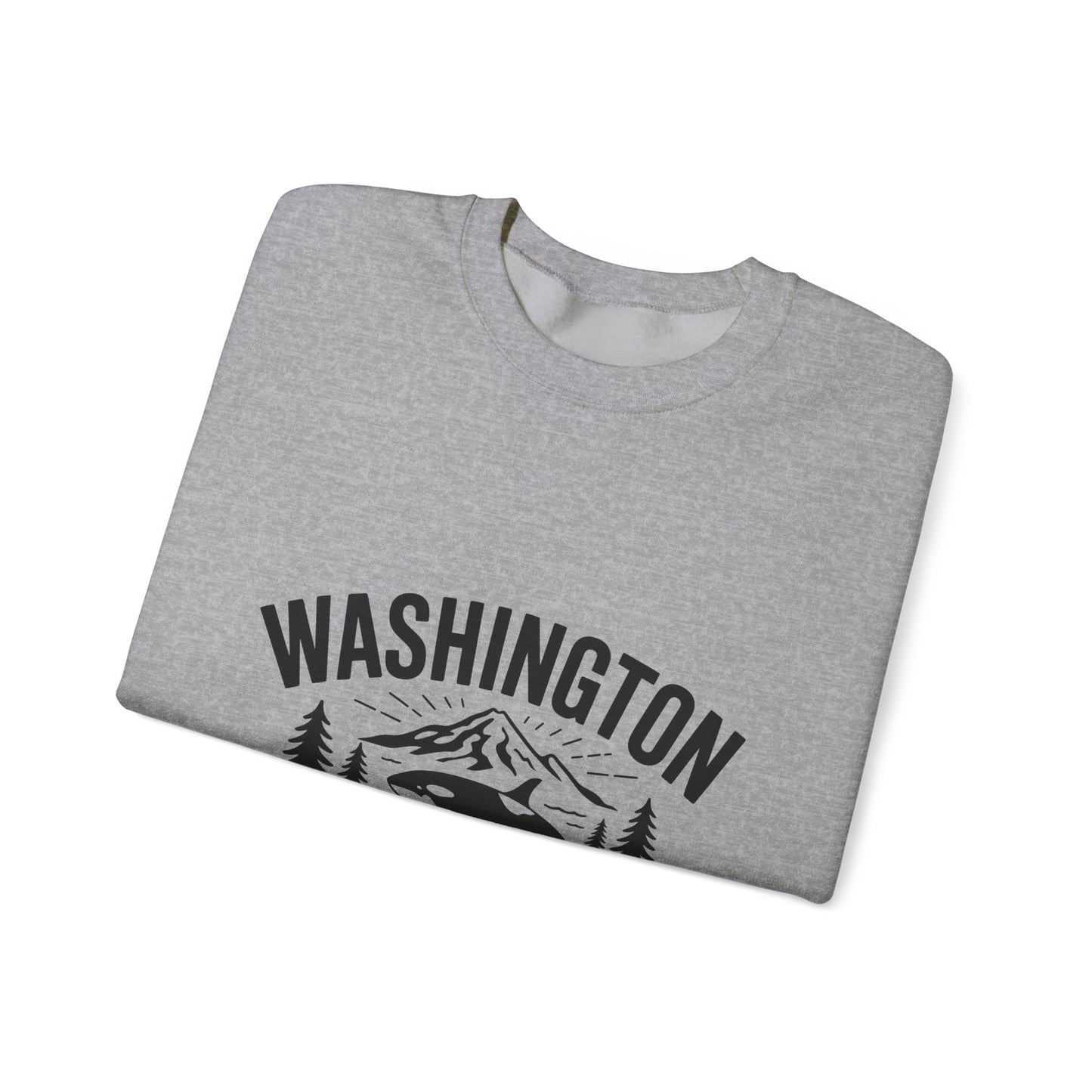 Washington Evergreen State Sweatshirt, Cozy Unisex Crewneck, Perfect for Travel, Nature Lovers, Gift Idea for Holidays