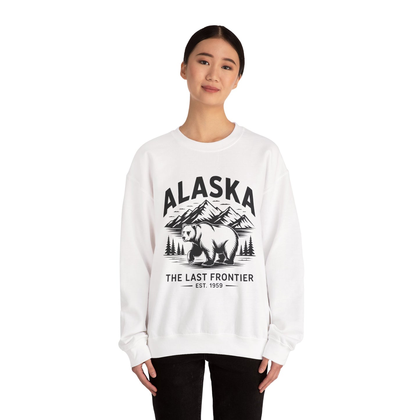 Alaska Bear Crewneck Sweatshirt - Cozy Unisex Pullover, Perfect for Outdoor Lovers, Holiday Gift, Adventure Wear, Travel Sweatshirt