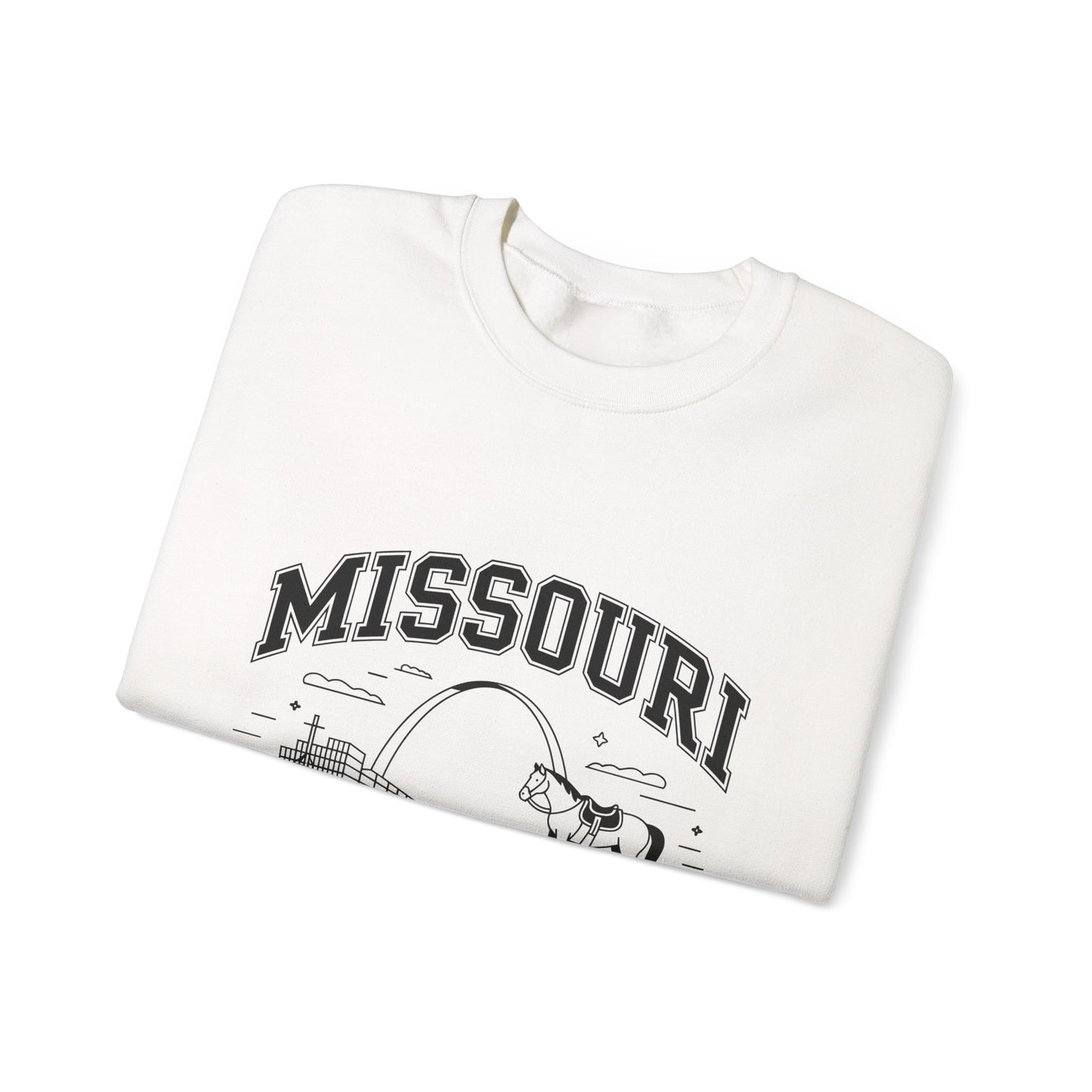 Show-Me State Crewneck Sweatshirt, Cozy Missouri Sweatshirt, Lightweight Unisex Sweater, Perfect for Gifts, Casual Wear, Travel