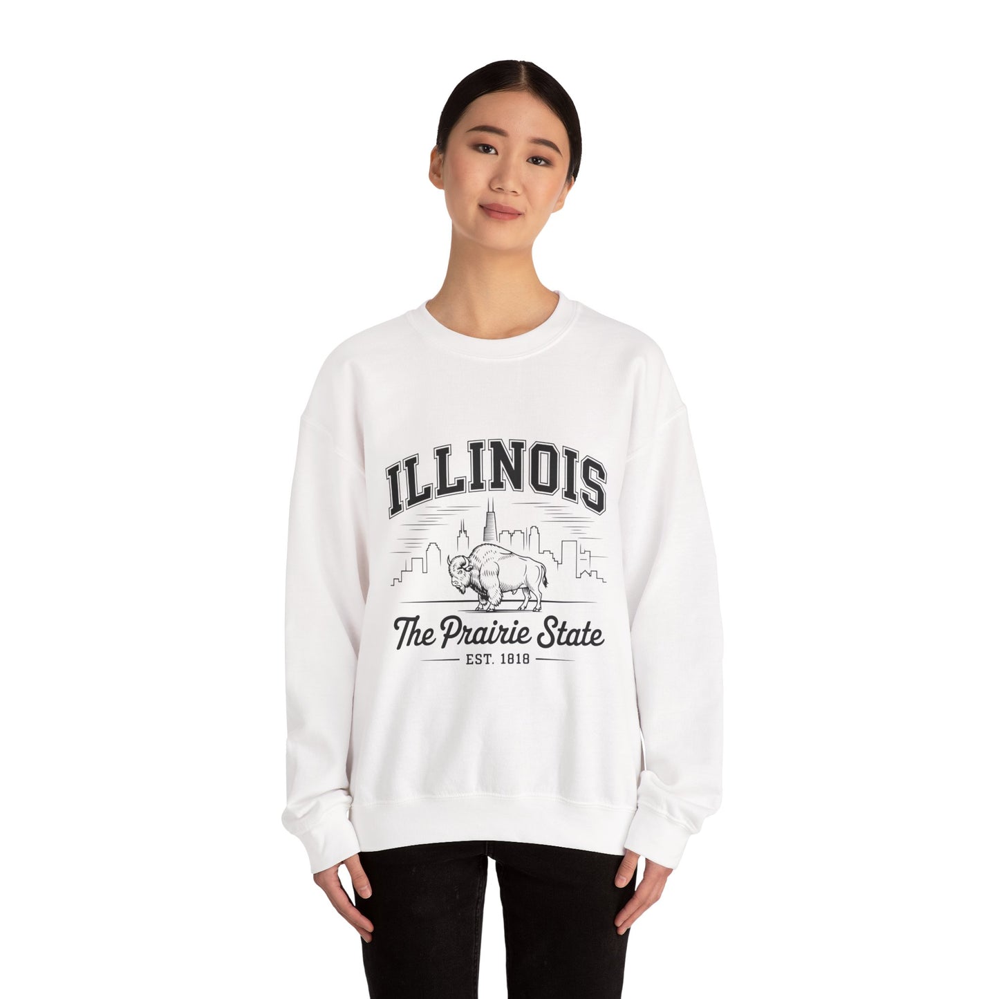Illinois Crewneck Sweatshirt, Cozy Unisex Apparel, Prairie State Fashion, Gift for Illinois Lovers, Casual Everyday Wear