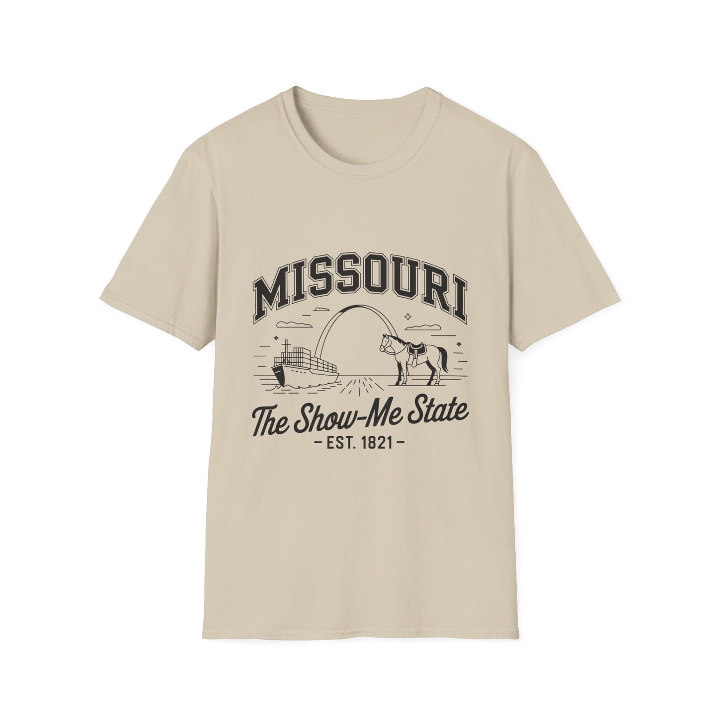 Missouri The Show-Me State T-Shirt, Unisex Softstyle Tee, Missouri Pride Shirt, Gift for Locals, Casual Wear, Travel Souvenir