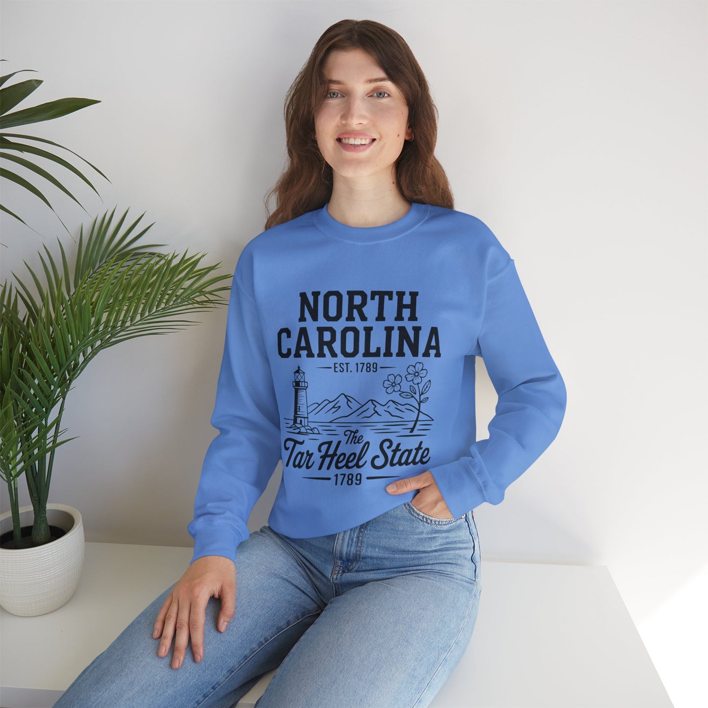 North Carolina Heavy Blend Sweatshirt, Cozy State Pride Crewneck, Unique Gift for Southerners, Perfect for Travel and Outdoors, Celebrate NC