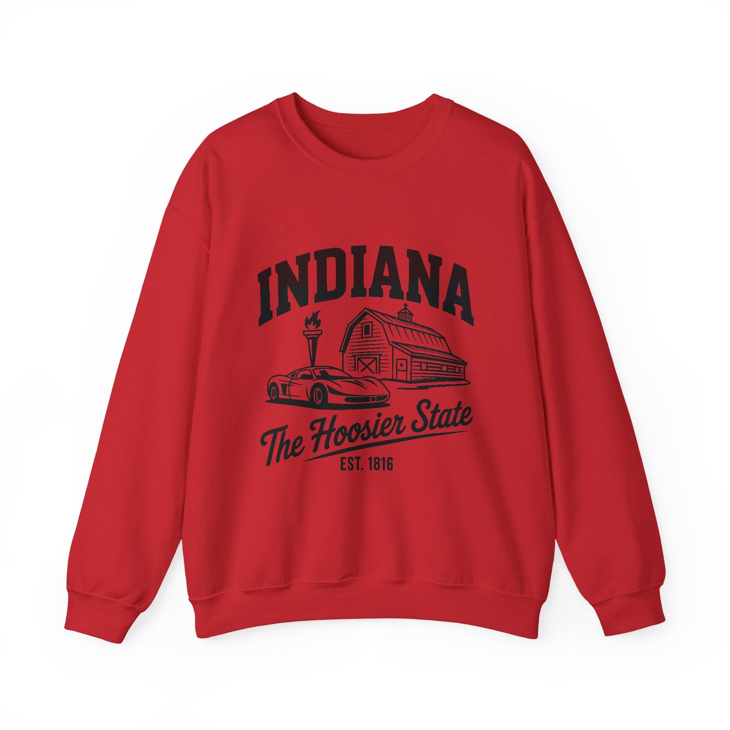 Indiana Unisex Heavy Blend Crewneck Sweatshirt | Cozy State Pride Apparel, Gift for Hoosiers, Casual Wear, Home Comfort