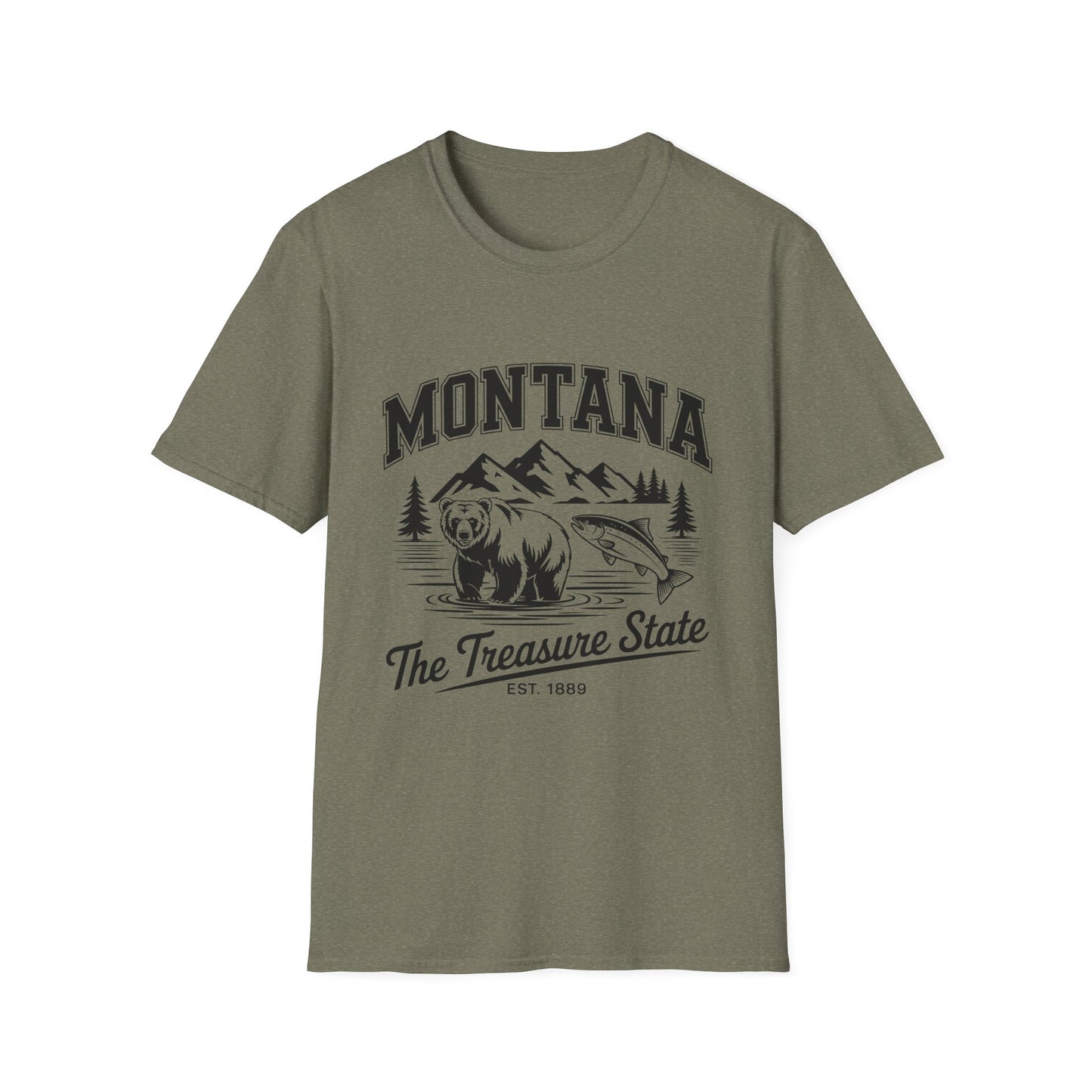 Montana Bear Graphic T-Shirt | Unisex Souvenir Tee for Nature Lovers | Perfect for Travel, Birthdays, Holidays, Outdoor Adventures
