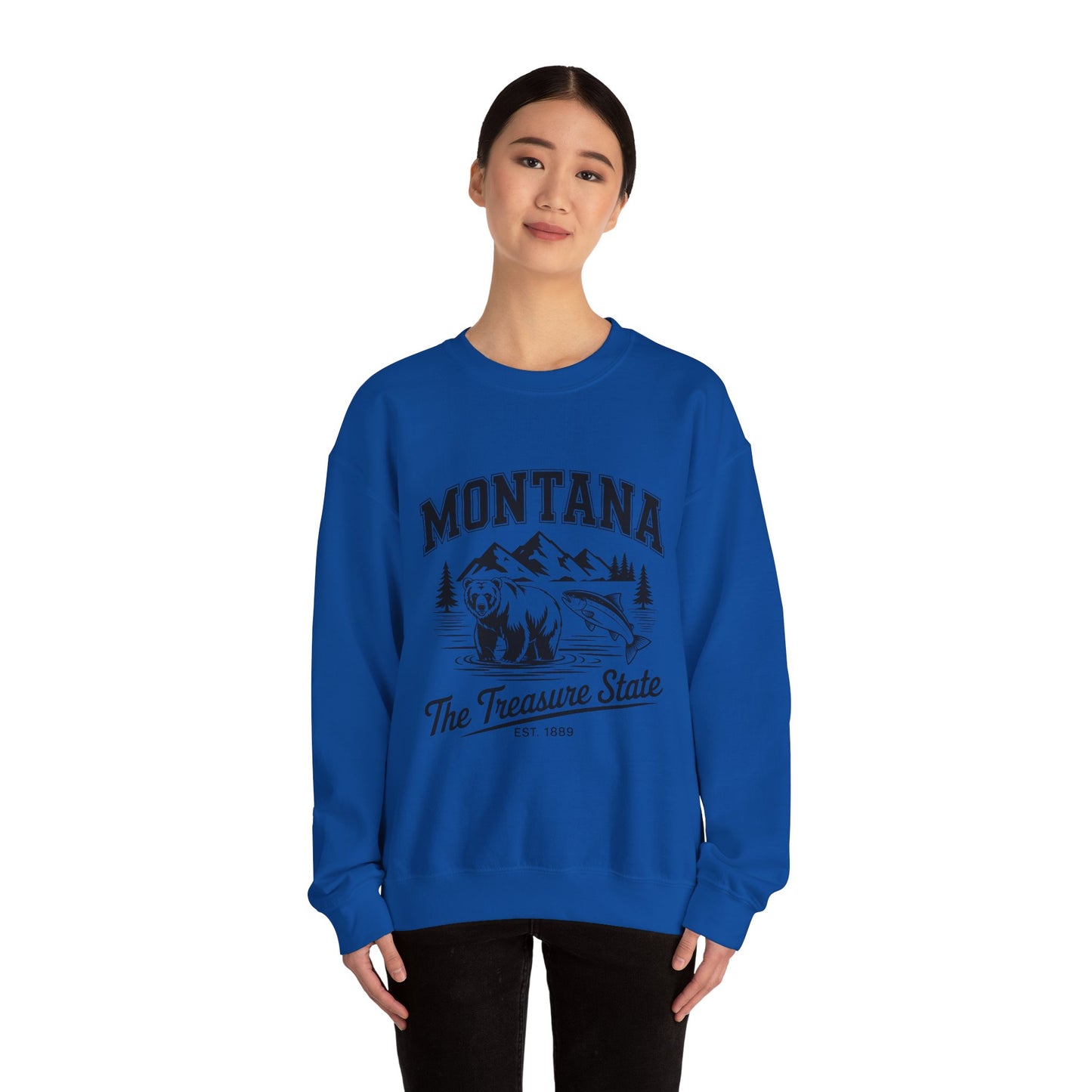 Montana Adventure Crewneck Sweatshirt, Cozy Graphic Sweatshirt, Gift for Nature Lovers, Casual Outfit, Perfect for Fall and Winter