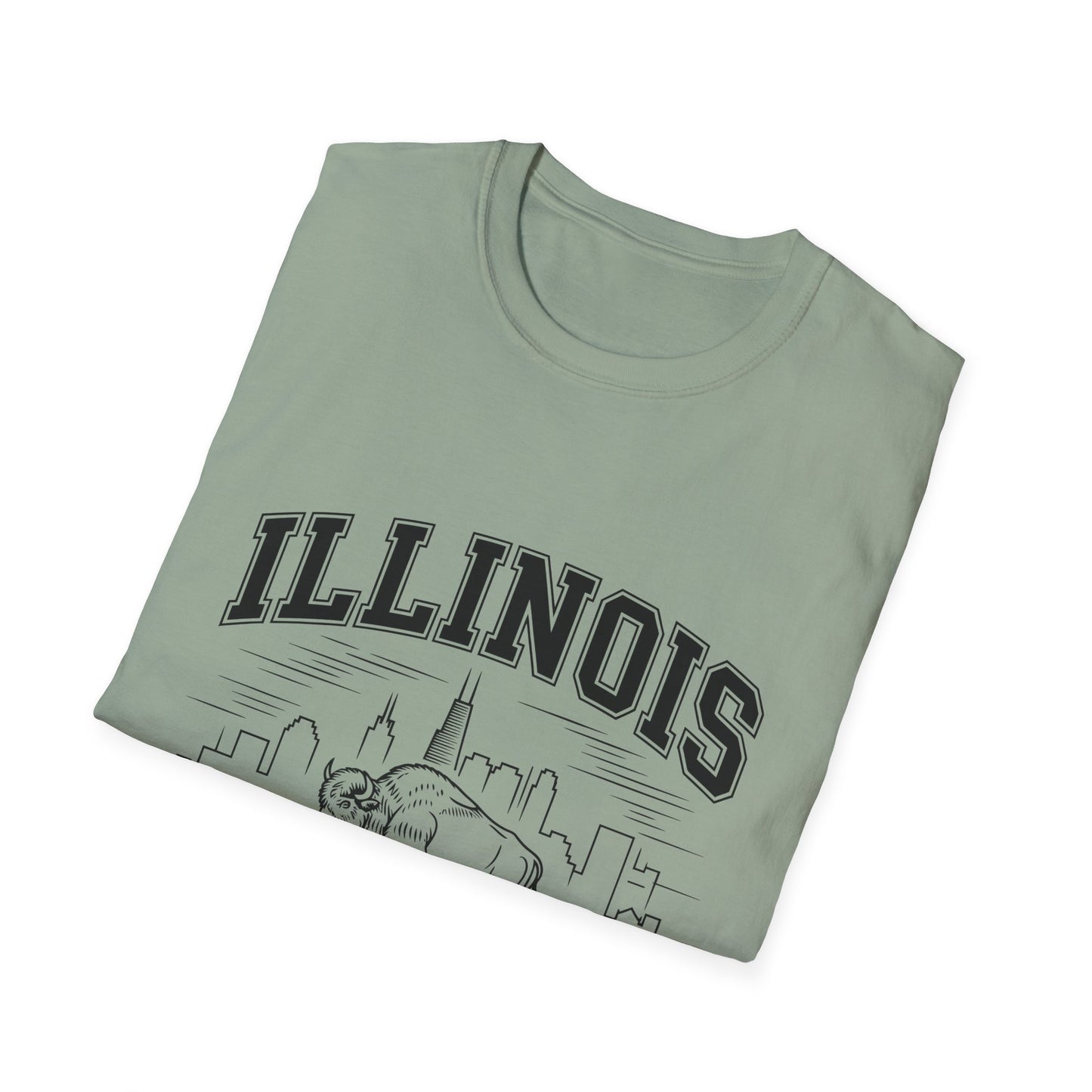 Illinois Prairie State Unisex Softstyle T-Shirt, Casual Tee, Illinois Gift, Home State Pride, Travel Souvenir, Festival Wear