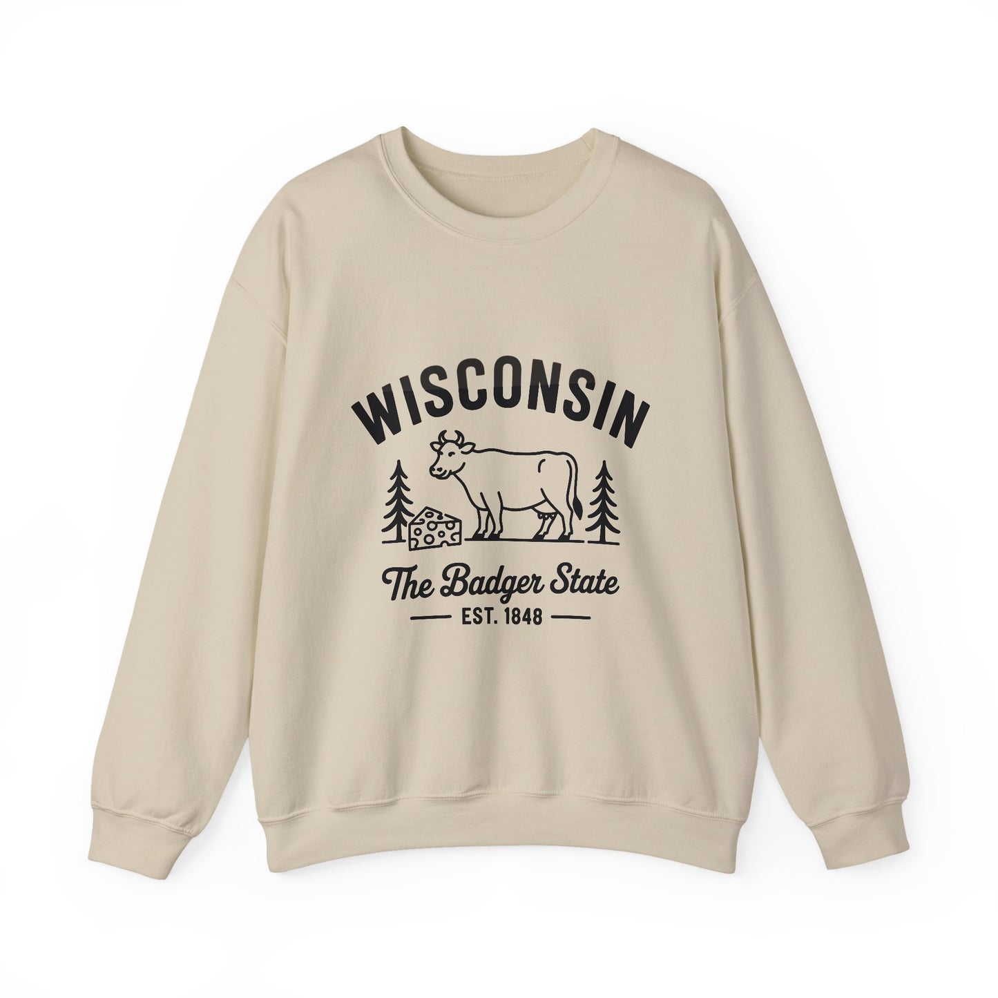 Wisconsin Badger State Sweatshirt, Unisex Crewneck, Cozy Gift for State Pride, Travel Souvenir, Homewear