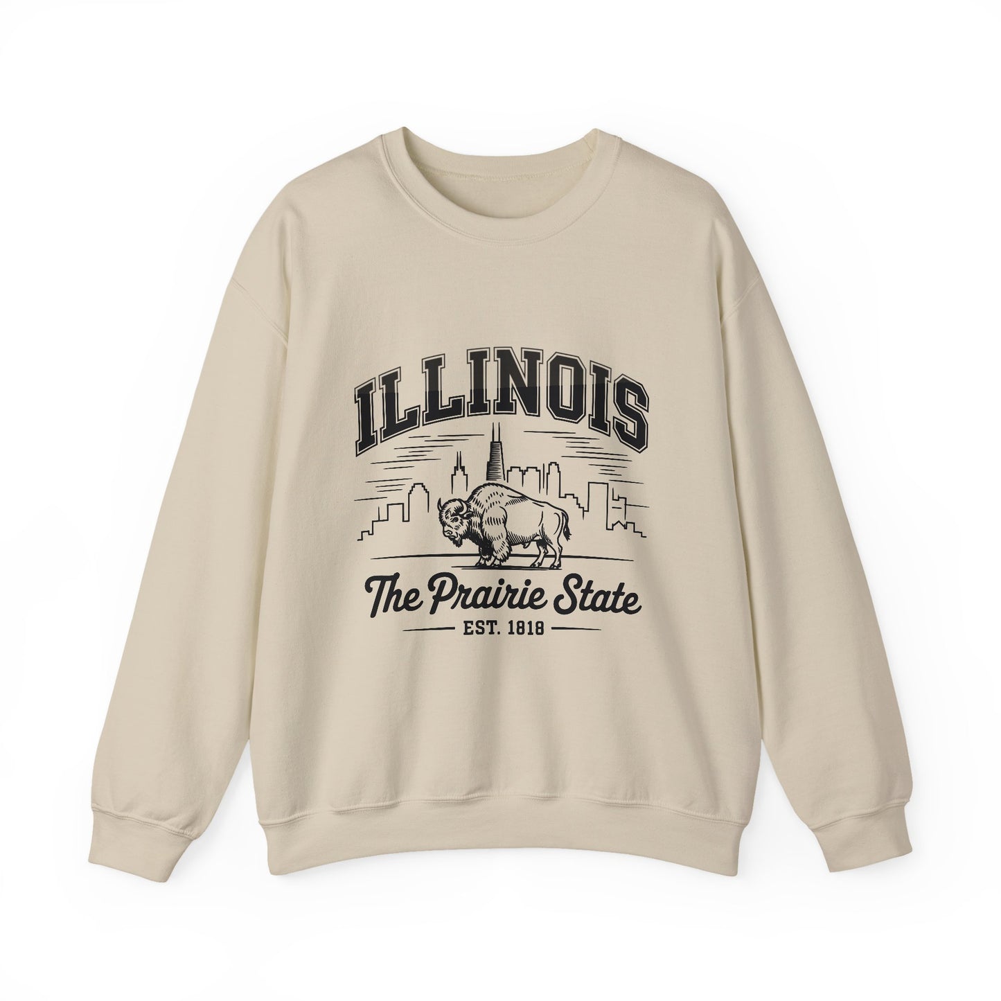 Illinois Crewneck Sweatshirt, Cozy Unisex Apparel, Prairie State Fashion, Gift for Illinois Lovers, Casual Everyday Wear