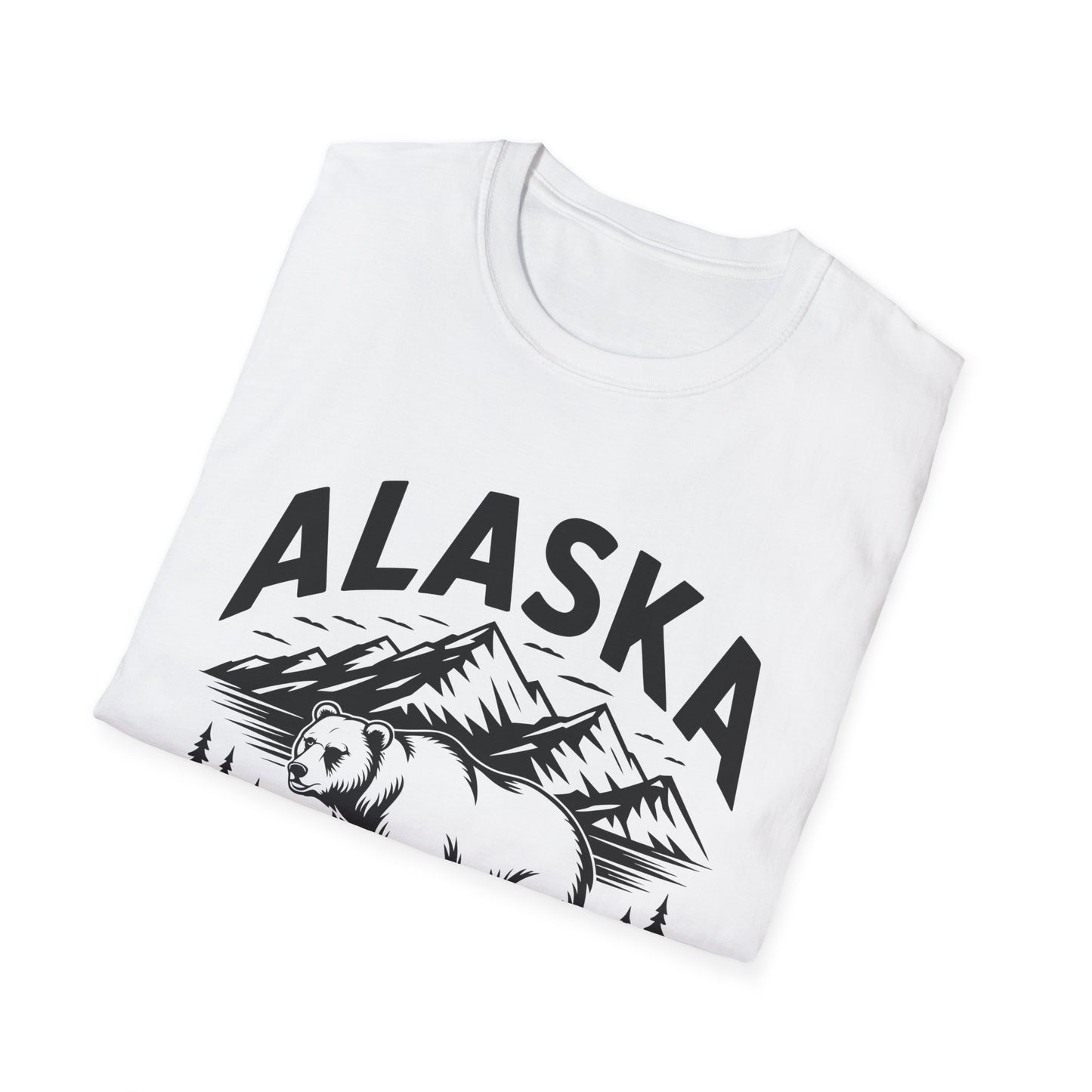 Alaska Adventure Unisex Softstyle T-Shirt, Casual Wear, Travel Shirt, Gift for Nature Lovers, Outdoor Apparel, Wildlife Enthusiast Tee