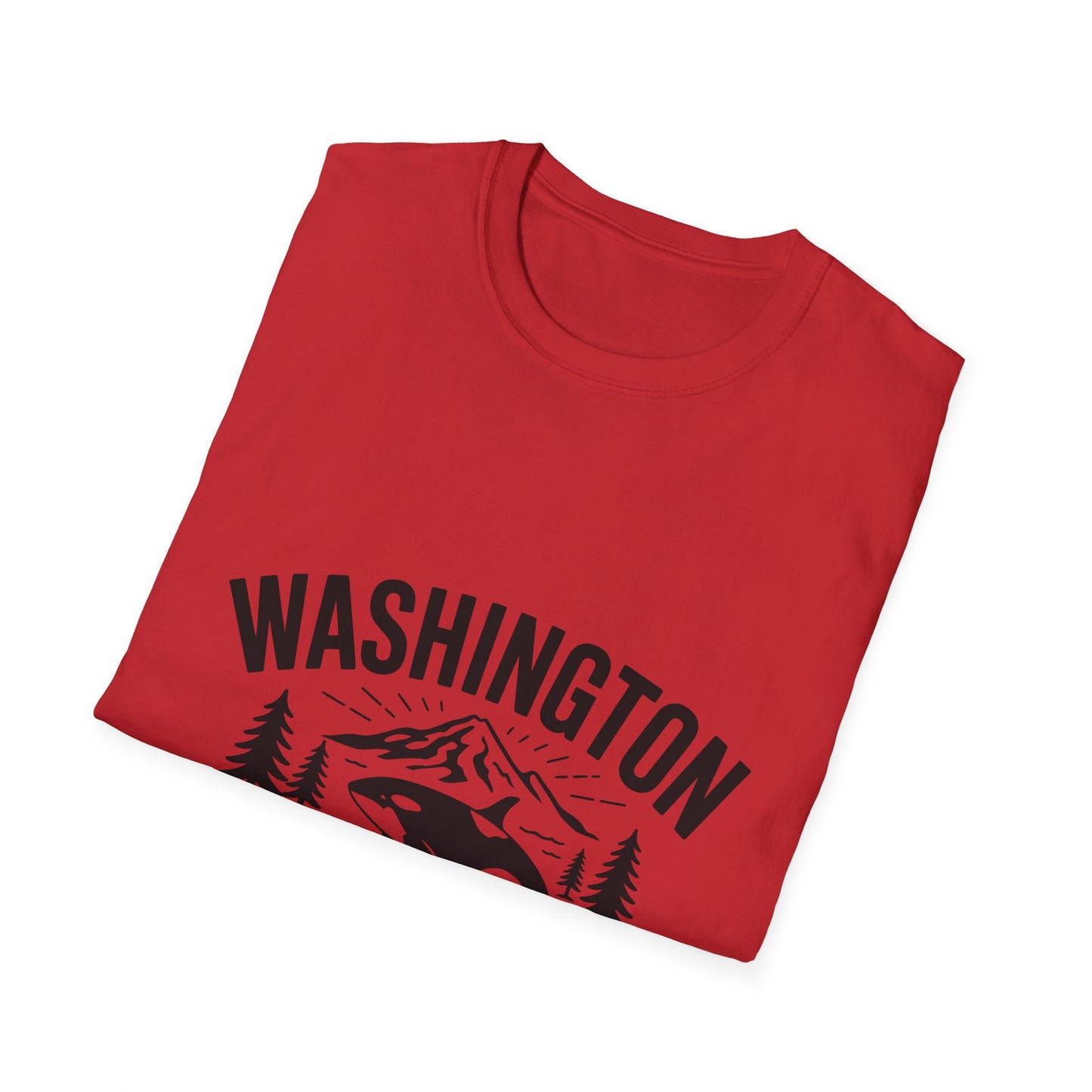 Washington State Unisex Softstyle T-Shirt, Evergreen State Tee, Vintage Graphic Shirt, Travel Souvenir, Gift for Nature Lovers