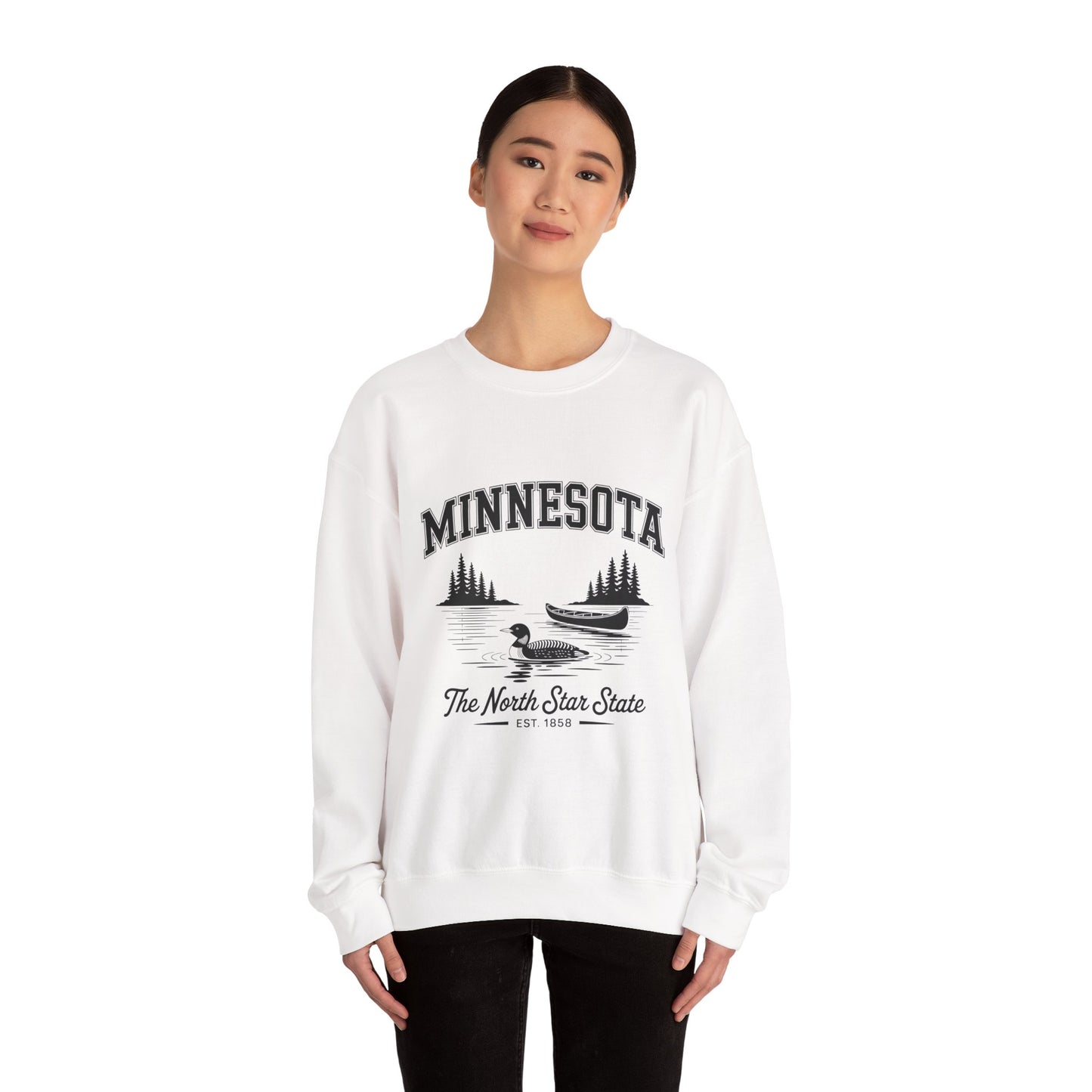 Minnesota Vintage Crewneck Sweatshirt, Cozy Sweatshirt, Gift for Travelers, Lake Life Apparel, Unisex Pullover