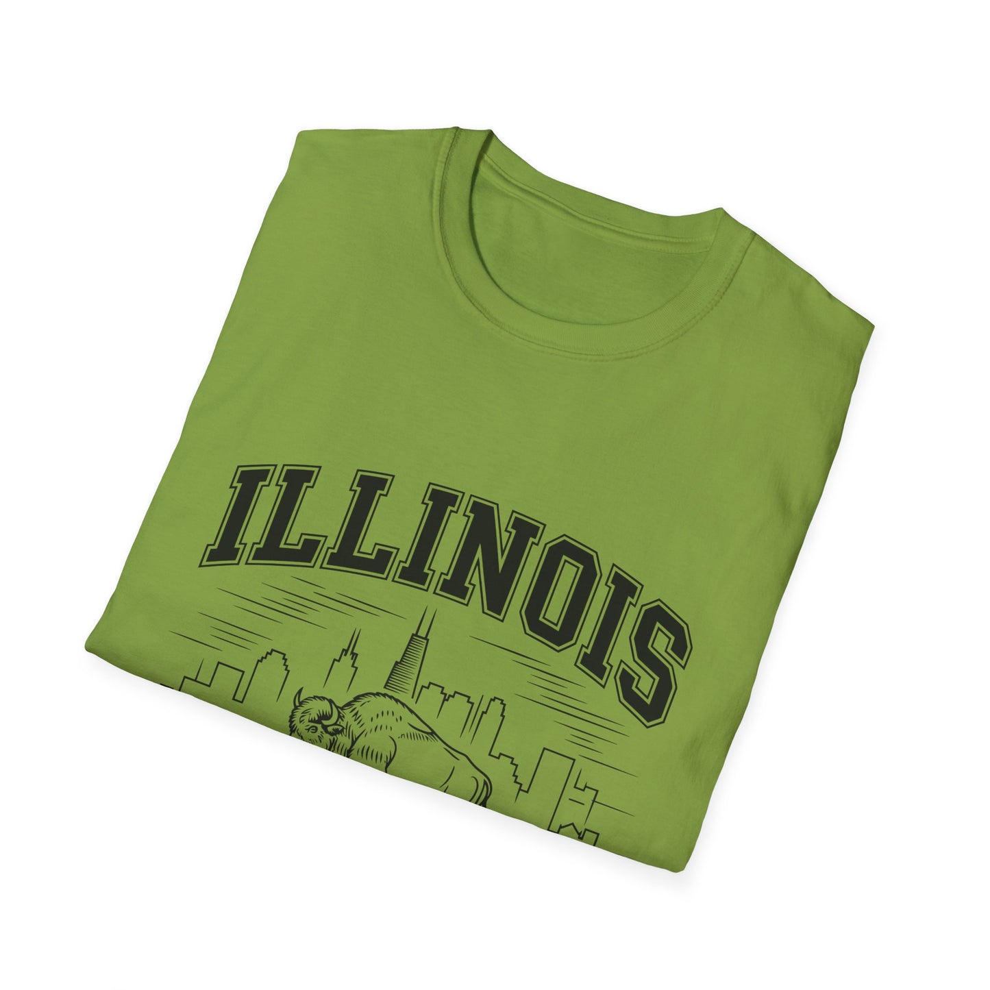 Illinois Prairie State Unisex Softstyle T-Shirt, Casual Tee, Illinois Gift, Home State Pride, Travel Souvenir, Festival Wear