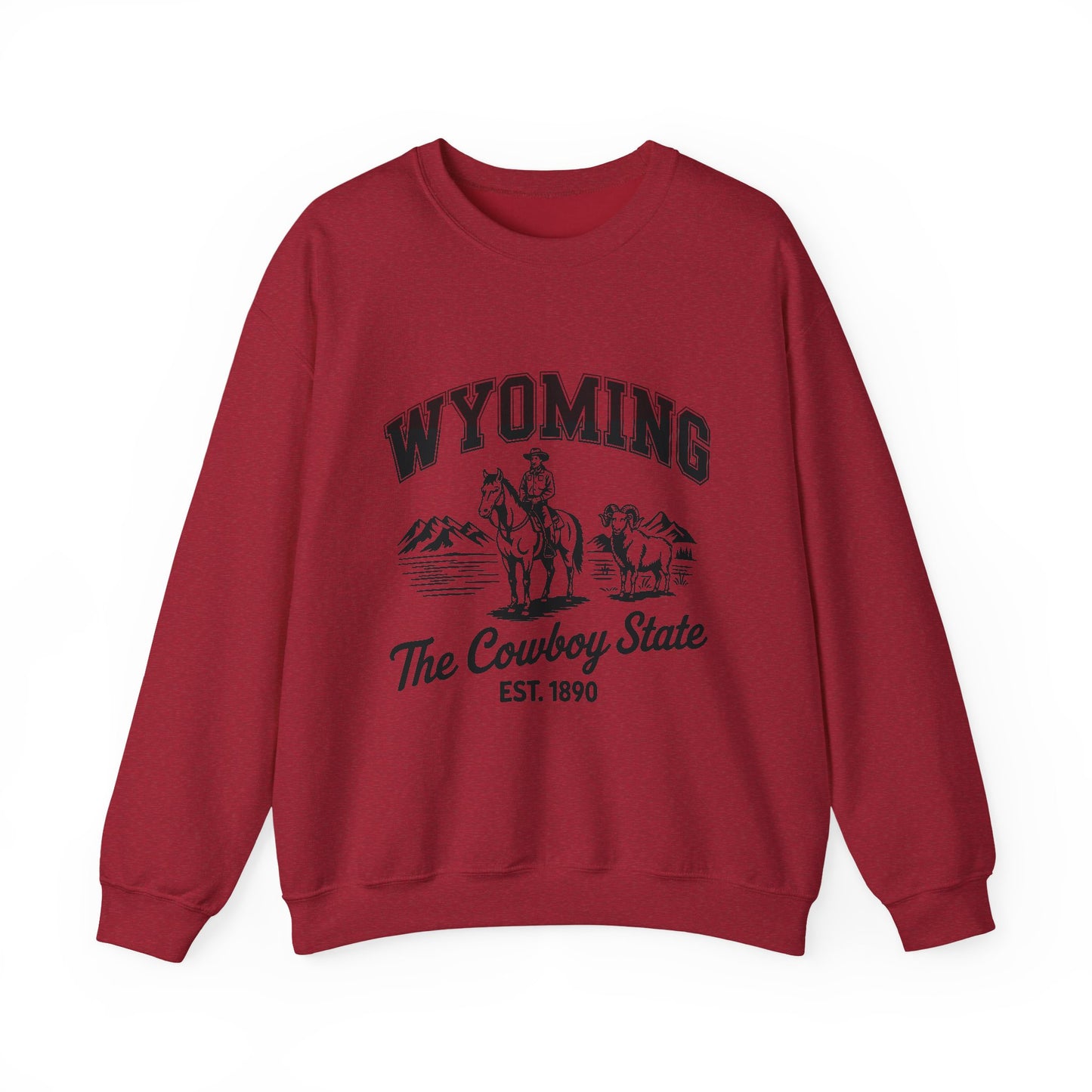 Wyoming Cowboy State Crewneck Sweatshirt, Western Apparel, Cozy Gift, Unisex Sweatshirt, Ideal for Outdoor Adventures