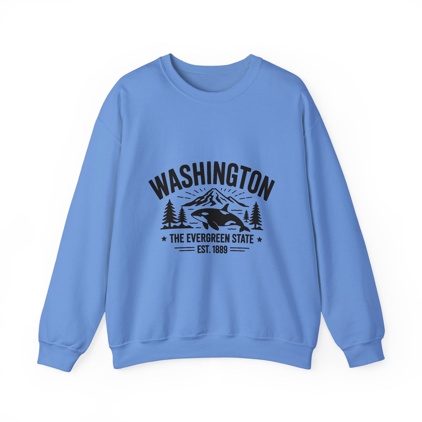Washington Evergreen State Sweatshirt, Cozy Unisex Crewneck, Perfect for Travel, Nature Lovers, Gift Idea for Holidays