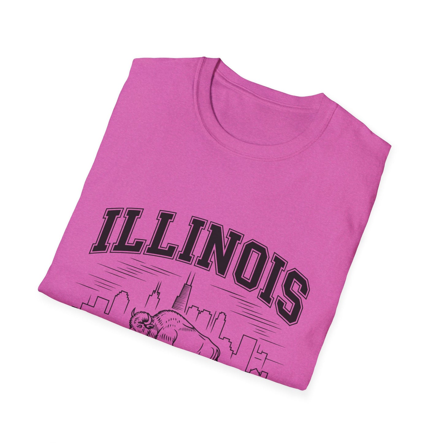 Illinois Prairie State Unisex Softstyle T-Shirt, Casual Tee, Illinois Gift, Home State Pride, Travel Souvenir, Festival Wear