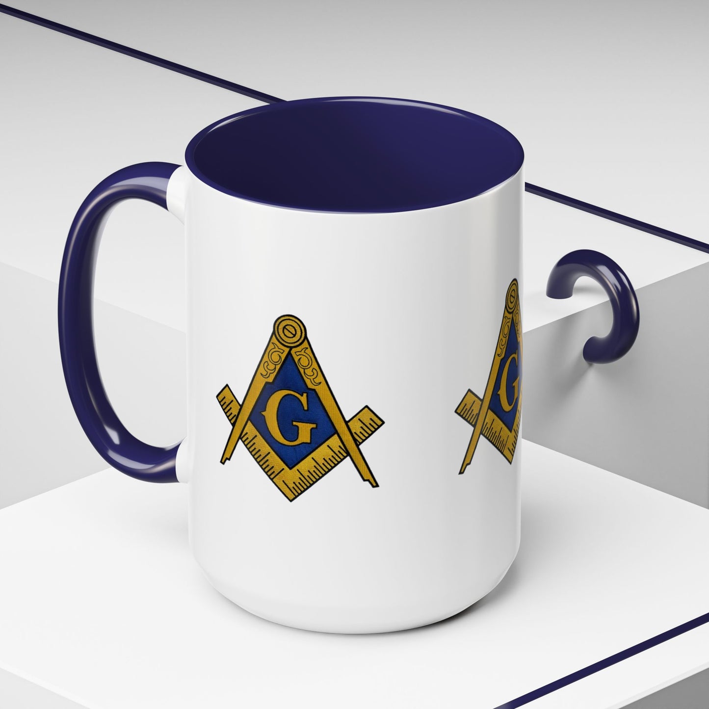 Masonic Accent Coffee Mug, Freemason Gift, Unique Coffee Cup, Fraternal Order Drinkware, Brotherhood Tea Mug