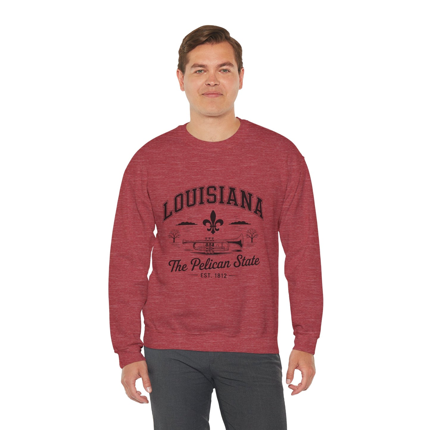 Louisiana Pelican State Sweatshirt, Unisex Crewneck, Cozy Gift for Birthdays, Travel Souvenir, Casual Style for All Occasions