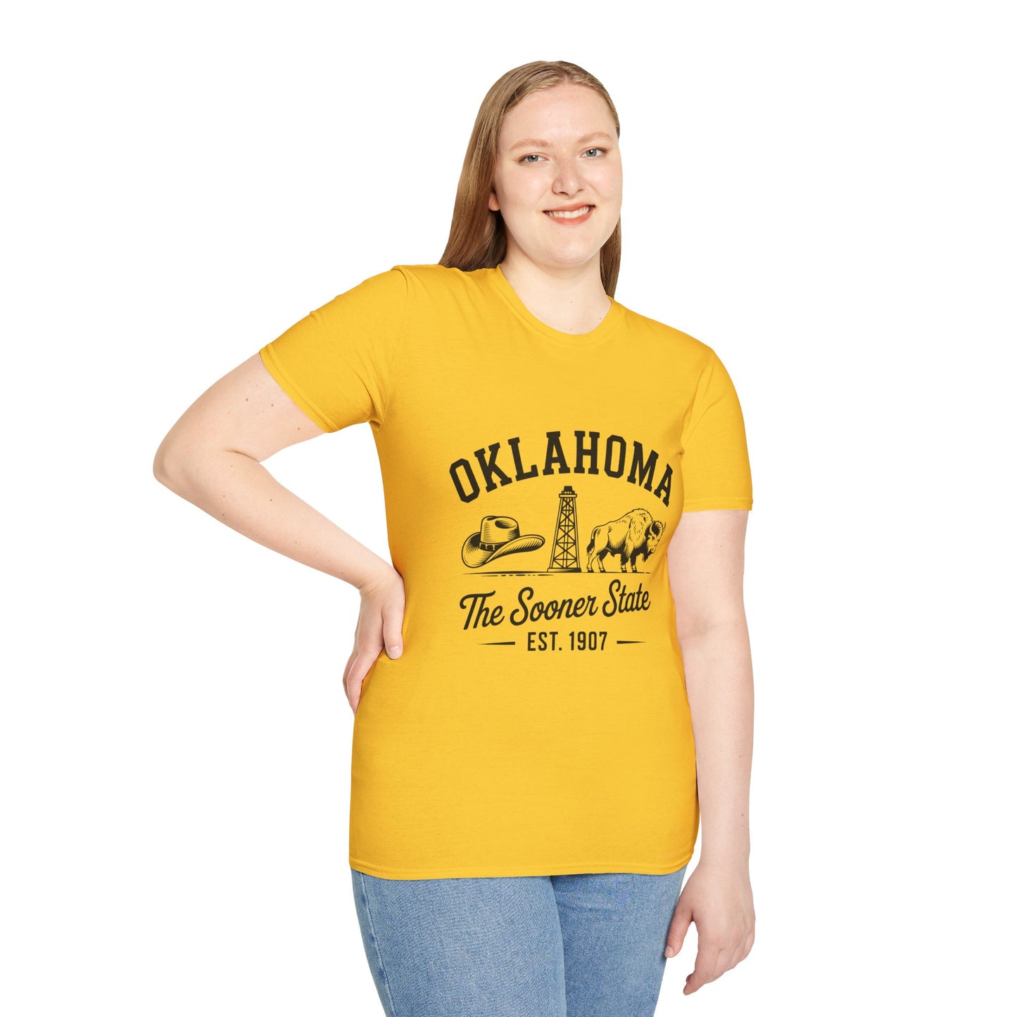 Oklahoma Vintage Softstyle T-Shirt, Unisex Apparel, State Pride Tee, Casual Wear, Gift for Travelers, Souvenir Shirt, Comfortable Fashion