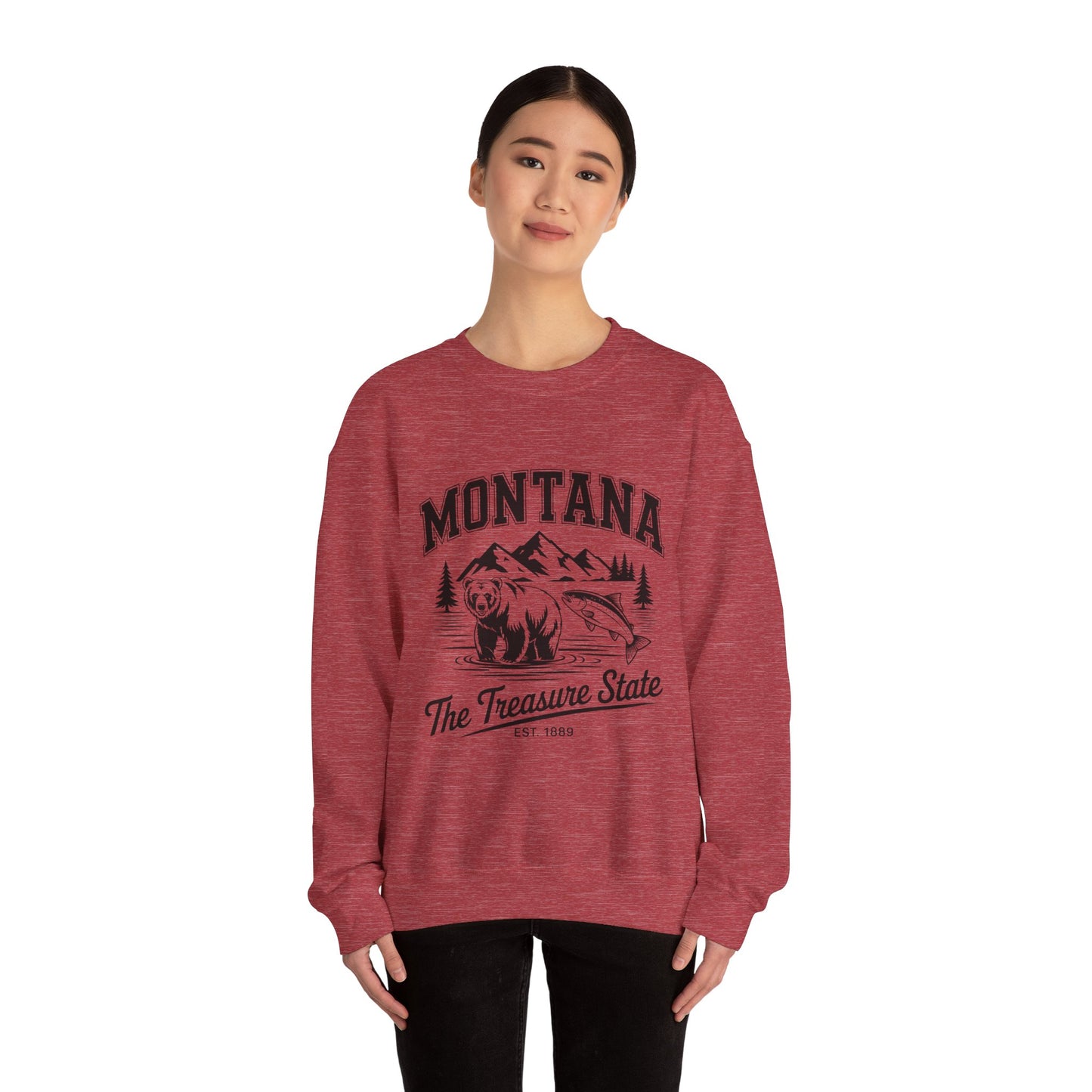 Montana Adventure Crewneck Sweatshirt, Cozy Graphic Sweatshirt, Gift for Nature Lovers, Casual Outfit, Perfect for Fall and Winter