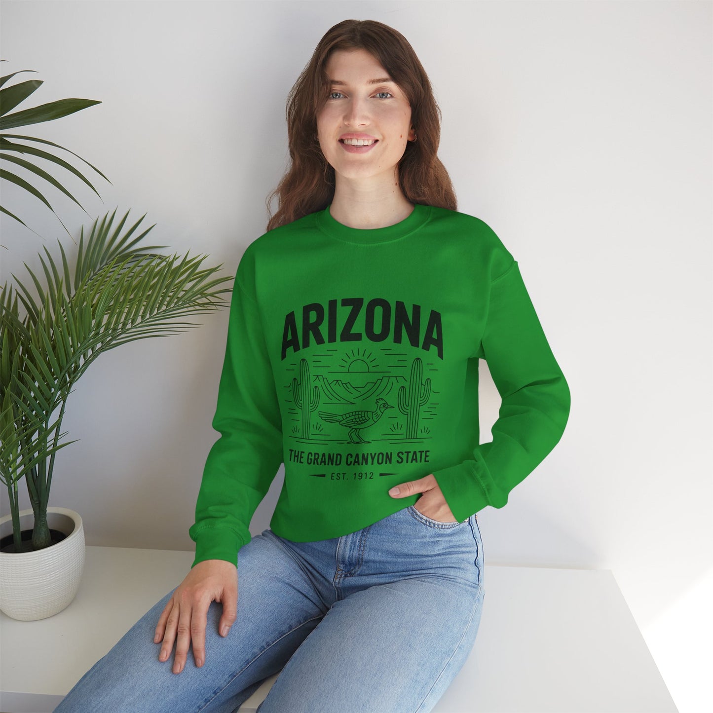 Arizona Crewneck Sweatshirt | Vintage State Apparel, Gift for Travelers, Southwest Style, Unisex Fashion, Cozy Outfit