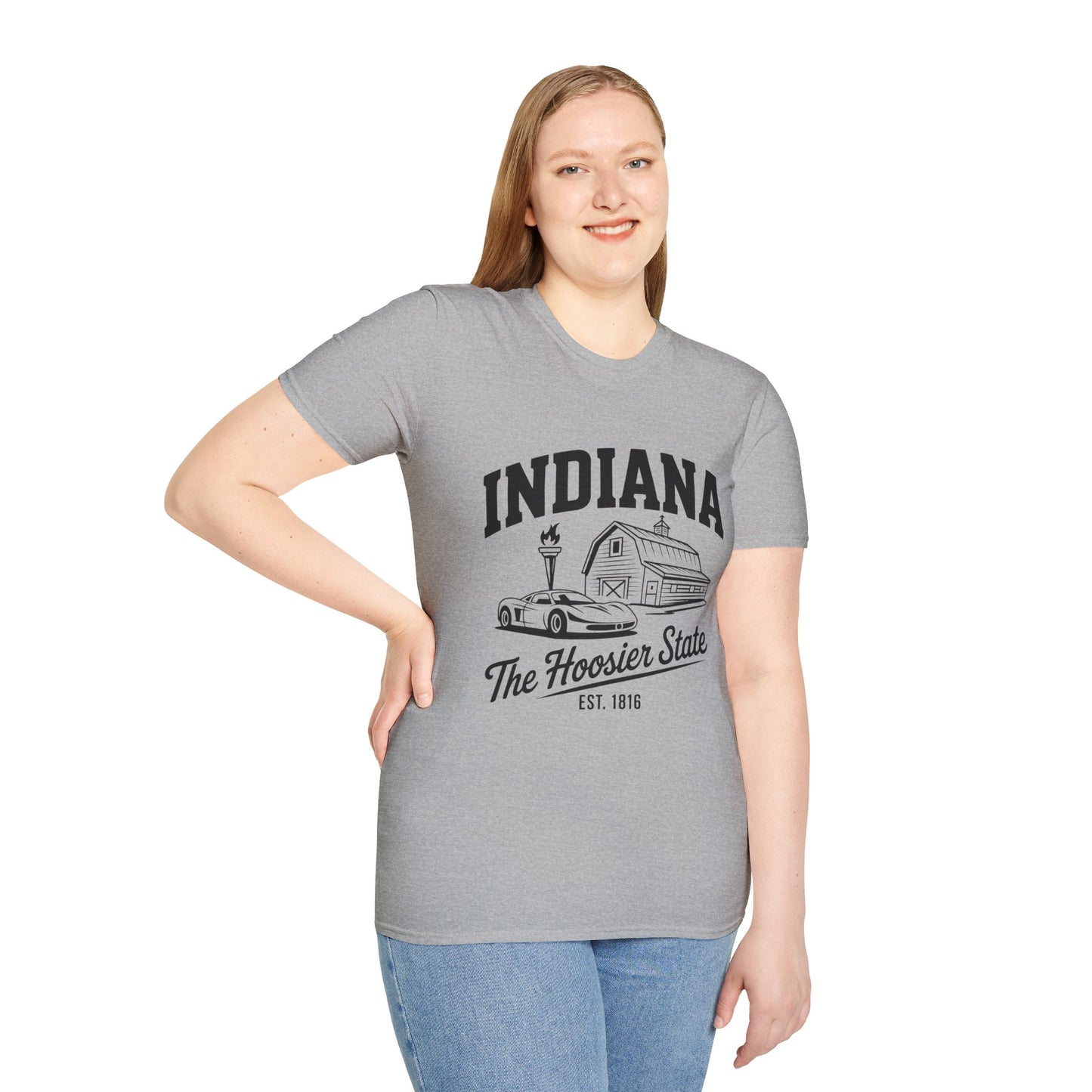 Indiana Hoosier State T-Shirt, Unisex Graphic Tee, Soft Cotton Shirt for Indiana Fans, Vintage Style Apparel, Great for Gifts