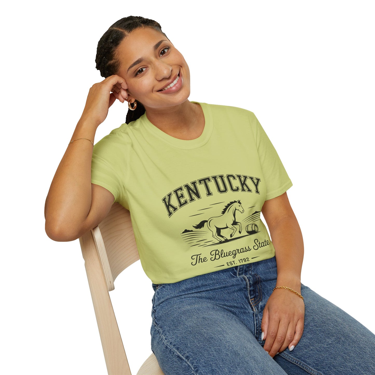 Kentucky Bluegrass State Unisex Softstyle T-Shirt, Casual Tee, Souvenir Apparel, Gift for Travelers, Vintage Graphic Tee