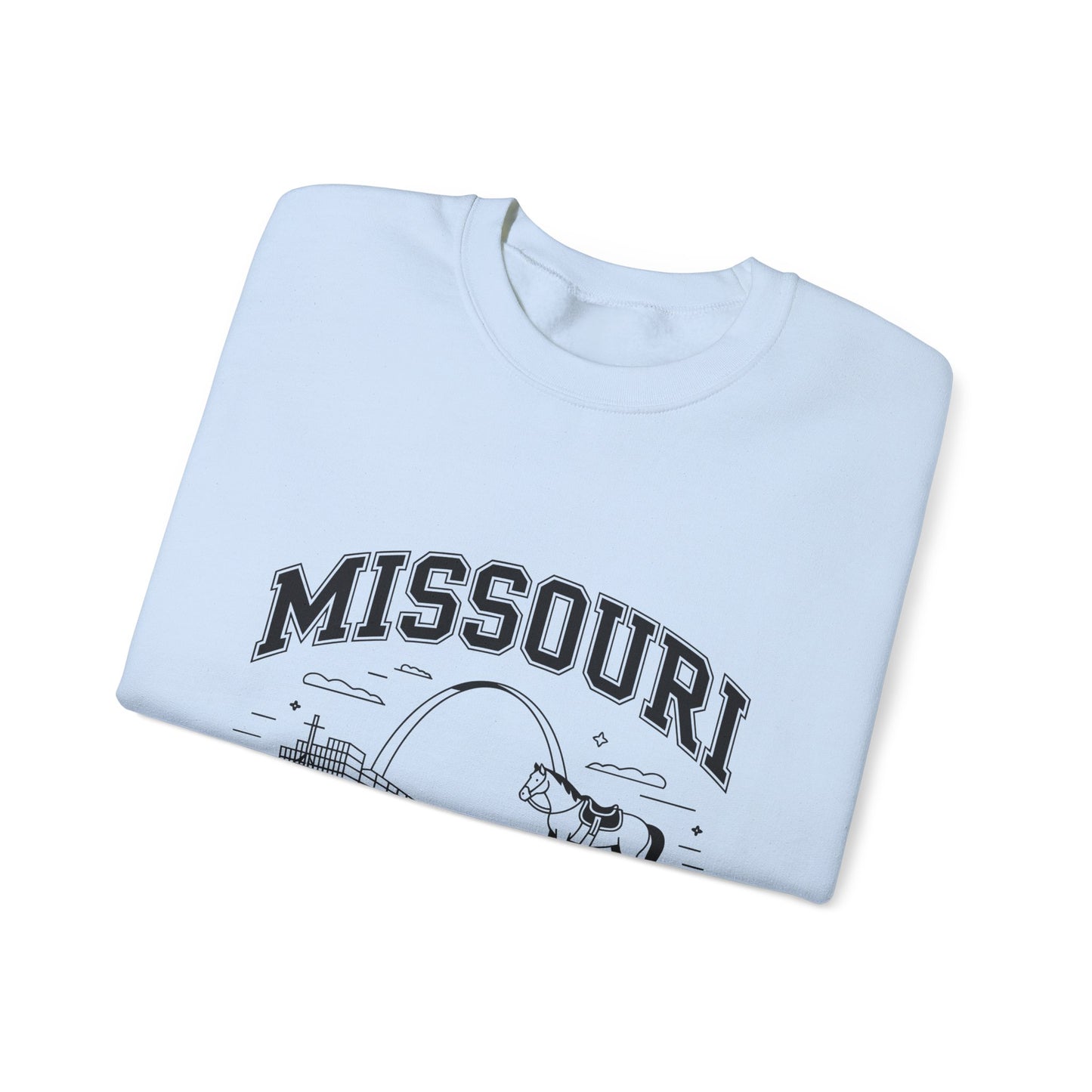 Show-Me State Crewneck Sweatshirt, Cozy Missouri Sweatshirt, Lightweight Unisex Sweater, Perfect for Gifts, Casual Wear, Travel