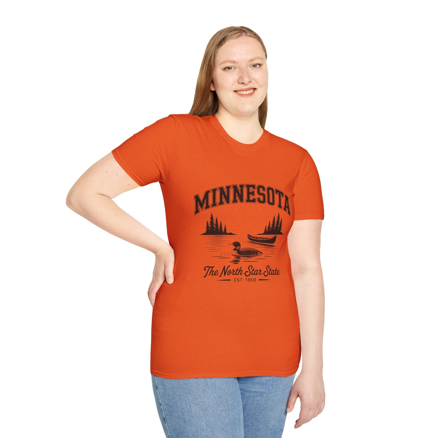Minnesota Vintage Lake T-Shirt, Softstyle Tee, Cool Gift for Outdoor Lovers, Summer Apparel, Nature Enthusiast Wear