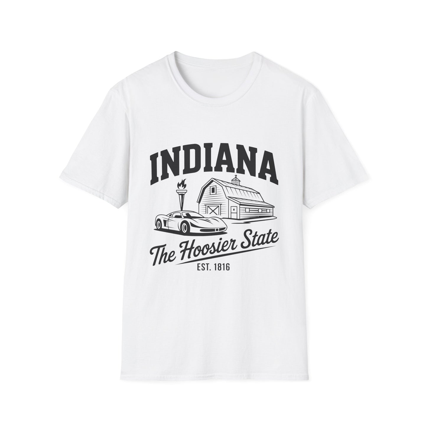 Indiana Hoosier State T-Shirt, Unisex Graphic Tee, Soft Cotton Shirt for Indiana Fans, Vintage Style Apparel, Great for Gifts