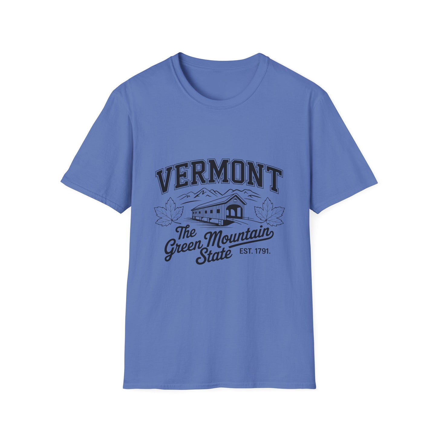 Vermont Vintage Graphic Tee, Softstyle Unisex Shirt, Nature Lover Gift, Travel Souvenir Tee, Casual Homewear, Outdoor Adventure Apparel