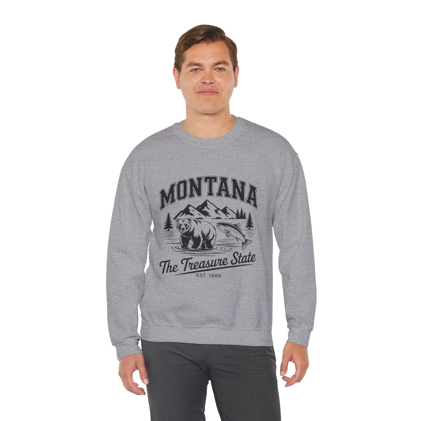 Montana Adventure Crewneck Sweatshirt, Cozy Graphic Sweatshirt, Gift for Nature Lovers, Casual Outfit, Perfect for Fall and Winter