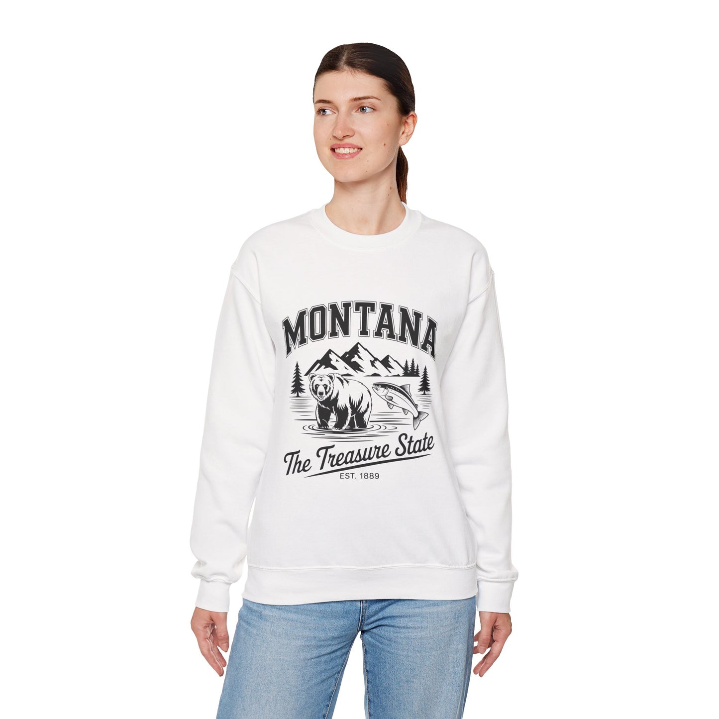 Montana Adventure Crewneck Sweatshirt, Cozy Graphic Sweatshirt, Gift for Nature Lovers, Casual Outfit, Perfect for Fall and Winter