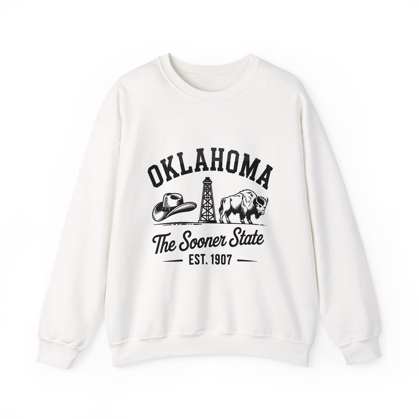 Oklahoma The Sooner State Sweatshirt, Cozy Crewneck for Casual Outfits, College Apparel, Gift for Oklahomans, Perfect for All Seasons