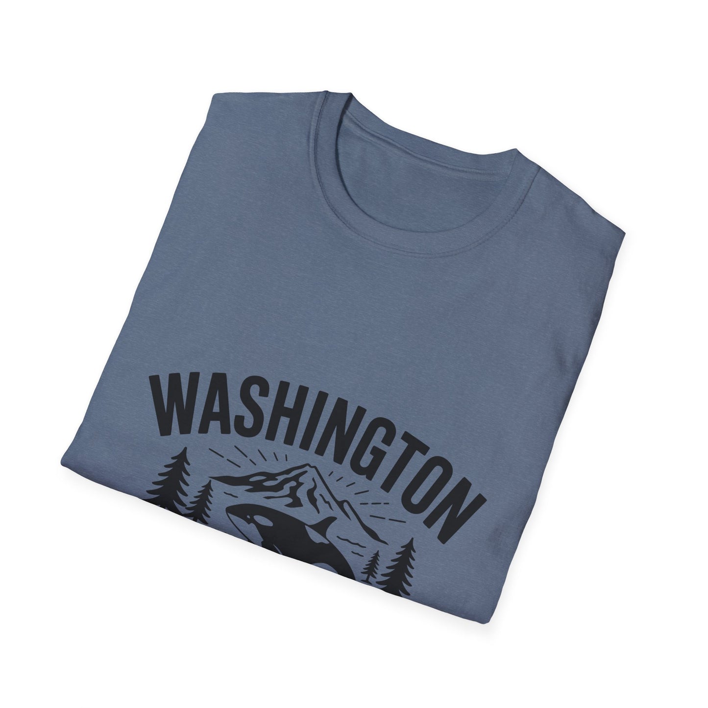 Washington State Unisex Softstyle T-Shirt, Evergreen State Tee, Vintage Graphic Shirt, Travel Souvenir, Gift for Nature Lovers