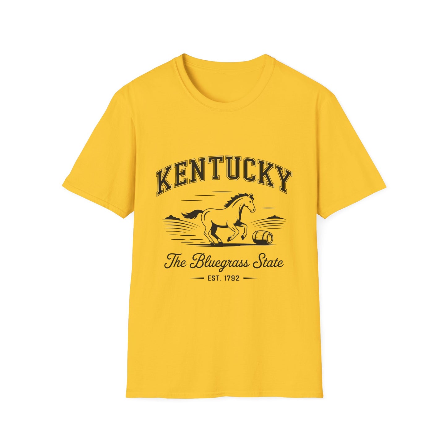 Kentucky Bluegrass State Unisex Softstyle T-Shirt, Casual Tee, Souvenir Apparel, Gift for Travelers, Vintage Graphic Tee