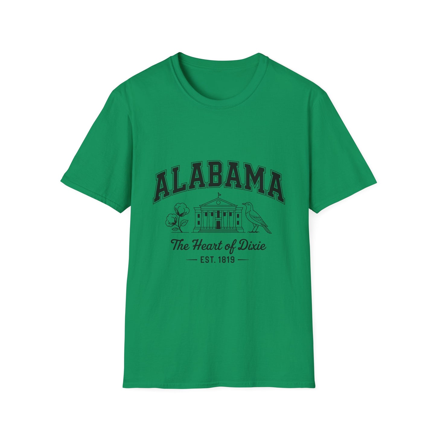 Alabama Heart of Dixie T-Shirt, Vintage Graphic Tee, Southern Pride Apparel, Casual Summer Wear, Gift Idea for Fans, State Pride Top