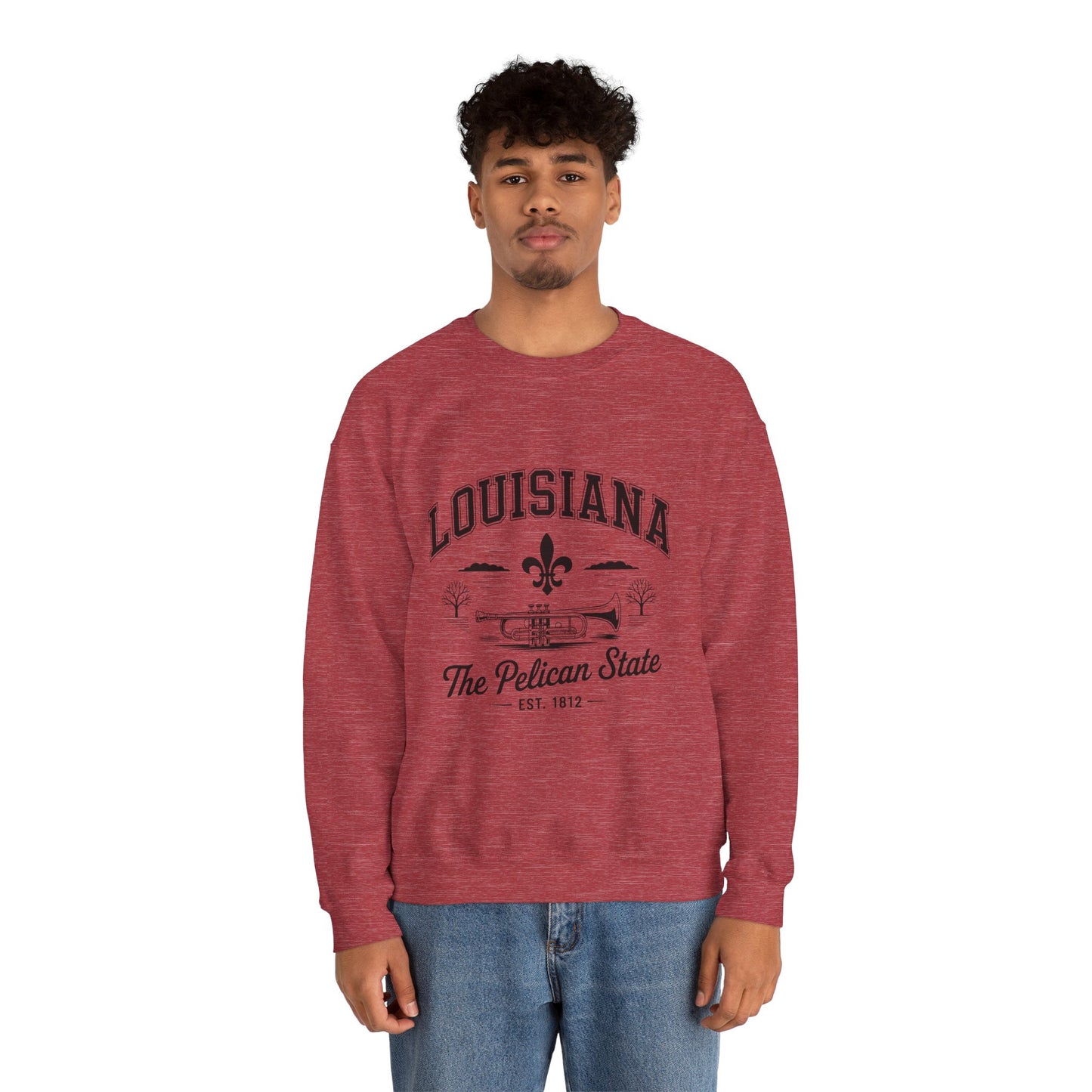 Louisiana Pelican State Sweatshirt, Unisex Crewneck, Cozy Gift for Birthdays, Travel Souvenir, Casual Style for All Occasions