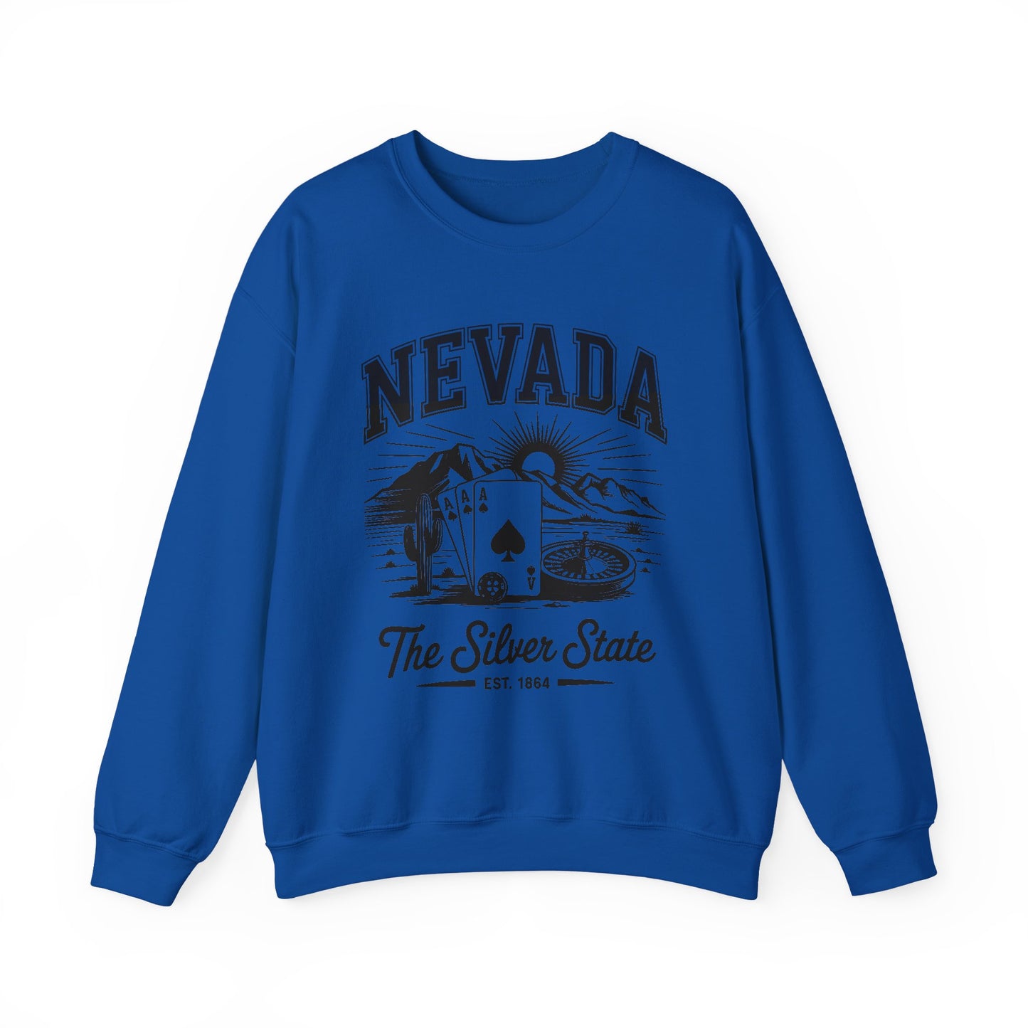 Nevada Graphic Crewneck Sweatshirt, Vintage Style Apparel, Unisex Sweater, Nevada Souvenir, Perfect for Travelers, Gift for Him/Her