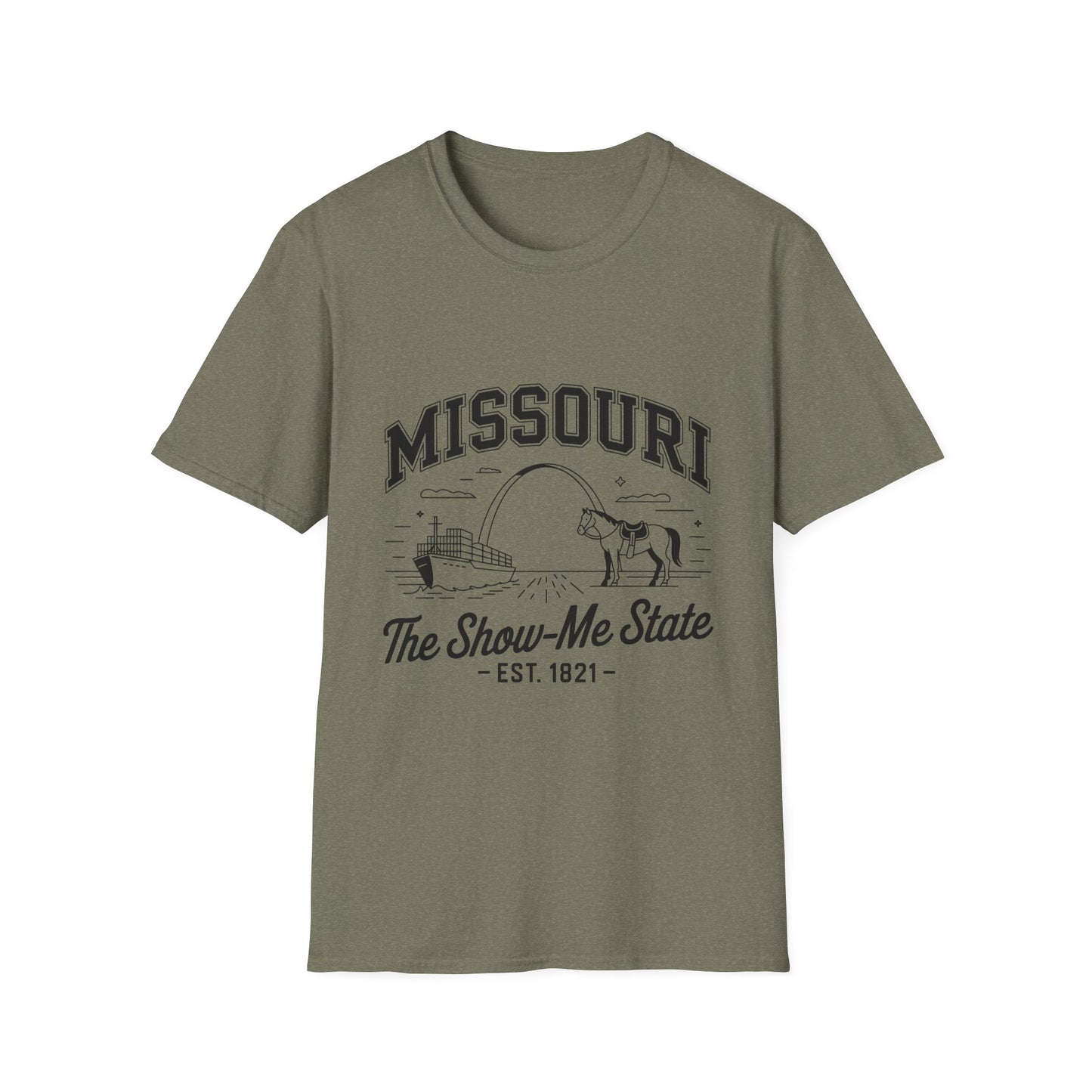 Missouri The Show-Me State T-Shirt, Unisex Softstyle Tee, Missouri Pride Shirt, Gift for Locals, Casual Wear, Travel Souvenir