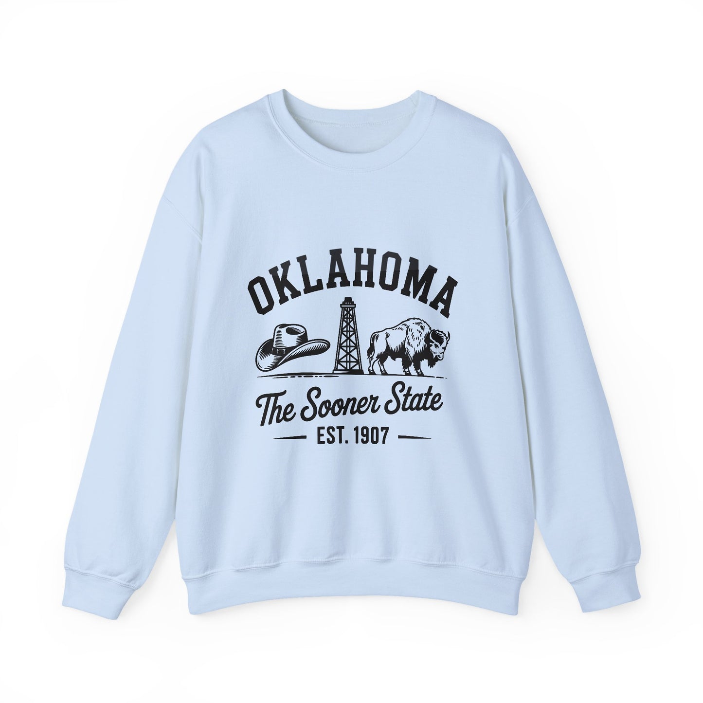 Oklahoma The Sooner State Sweatshirt, Cozy Crewneck for Casual Outfits, College Apparel, Gift for Oklahomans, Perfect for All Seasons