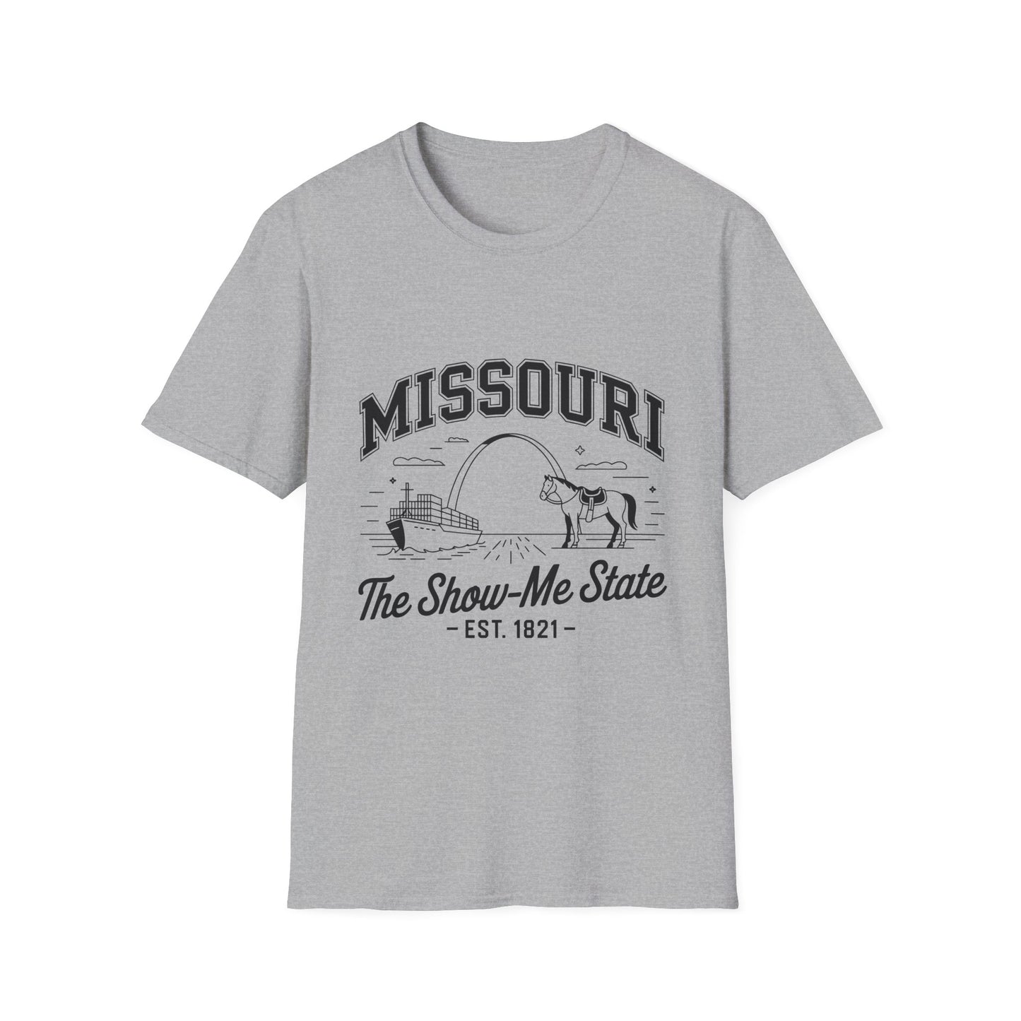 Missouri The Show-Me State T-Shirt, Unisex Softstyle Tee, Missouri Pride Shirt, Gift for Locals, Casual Wear, Travel Souvenir