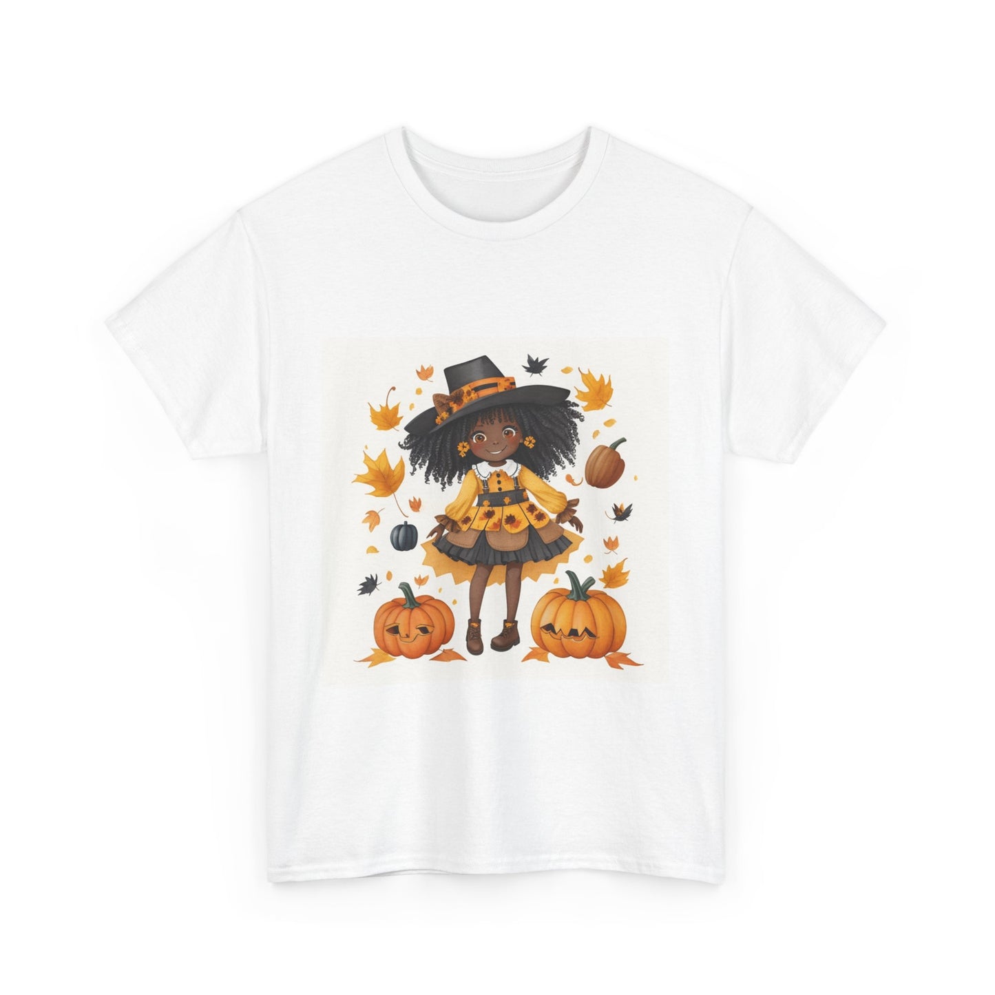 Halloween Witch Graphic Tee, Fall T-Shirt, Unisex Cotton Shirt, Cute Pumpkin Tee, Autumn Apparel, Spooky Season Top