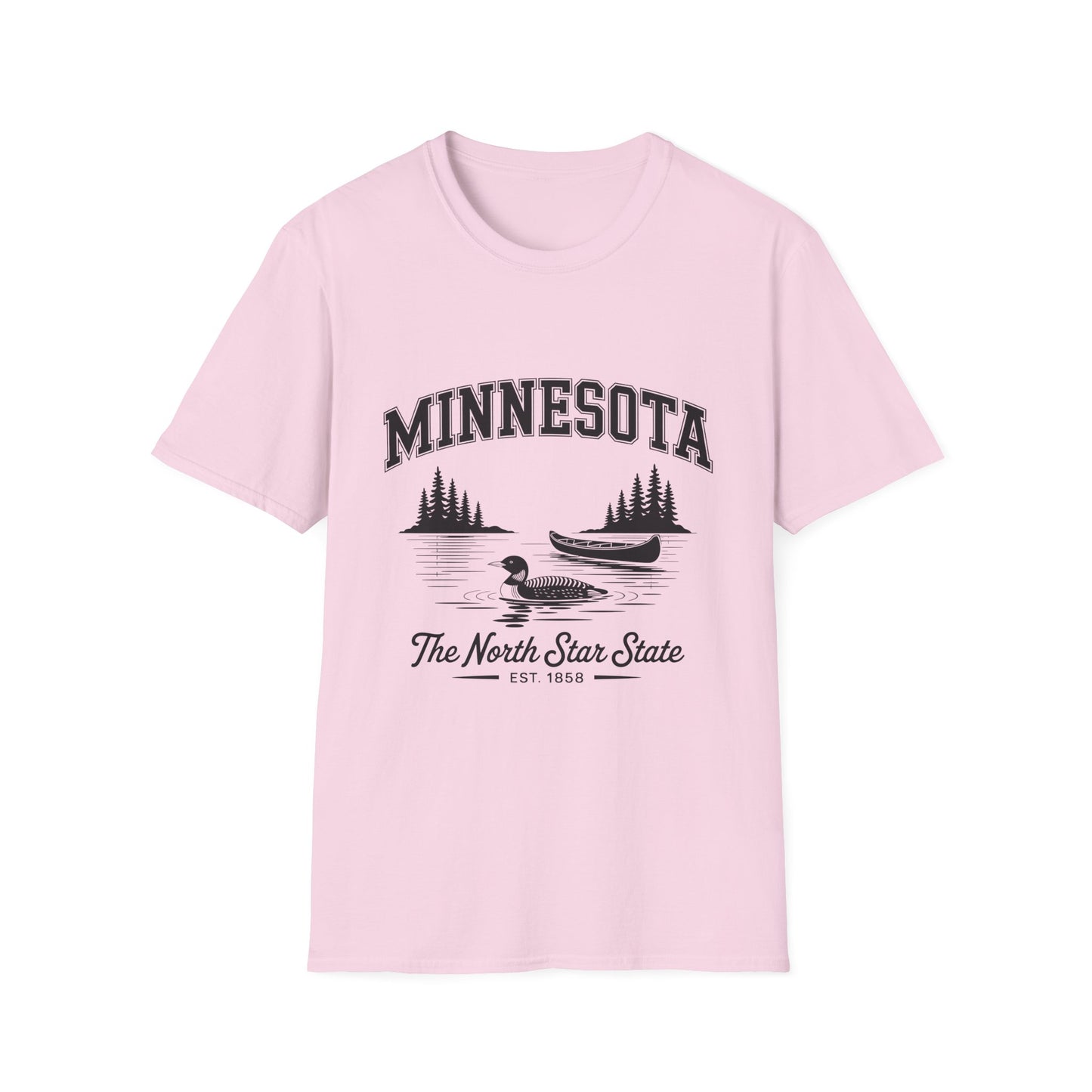 Minnesota Vintage Lake T-Shirt, Softstyle Tee, Cool Gift for Outdoor Lovers, Summer Apparel, Nature Enthusiast Wear