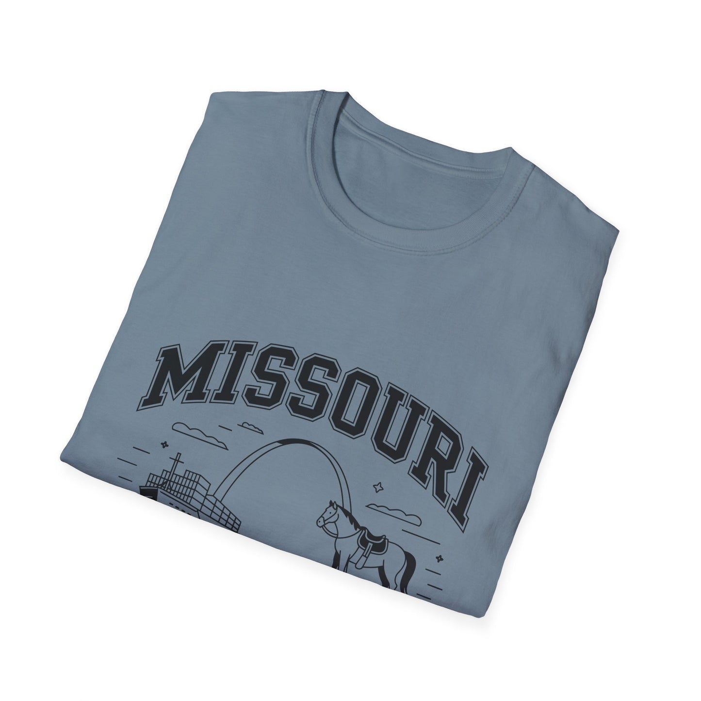 Missouri The Show-Me State T-Shirt, Unisex Softstyle Tee, Missouri Pride Shirt, Gift for Locals, Casual Wear, Travel Souvenir