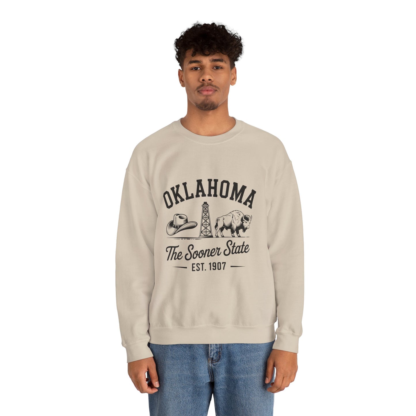 Oklahoma The Sooner State Sweatshirt, Cozy Crewneck for Casual Outfits, College Apparel, Gift for Oklahomans, Perfect for All Seasons