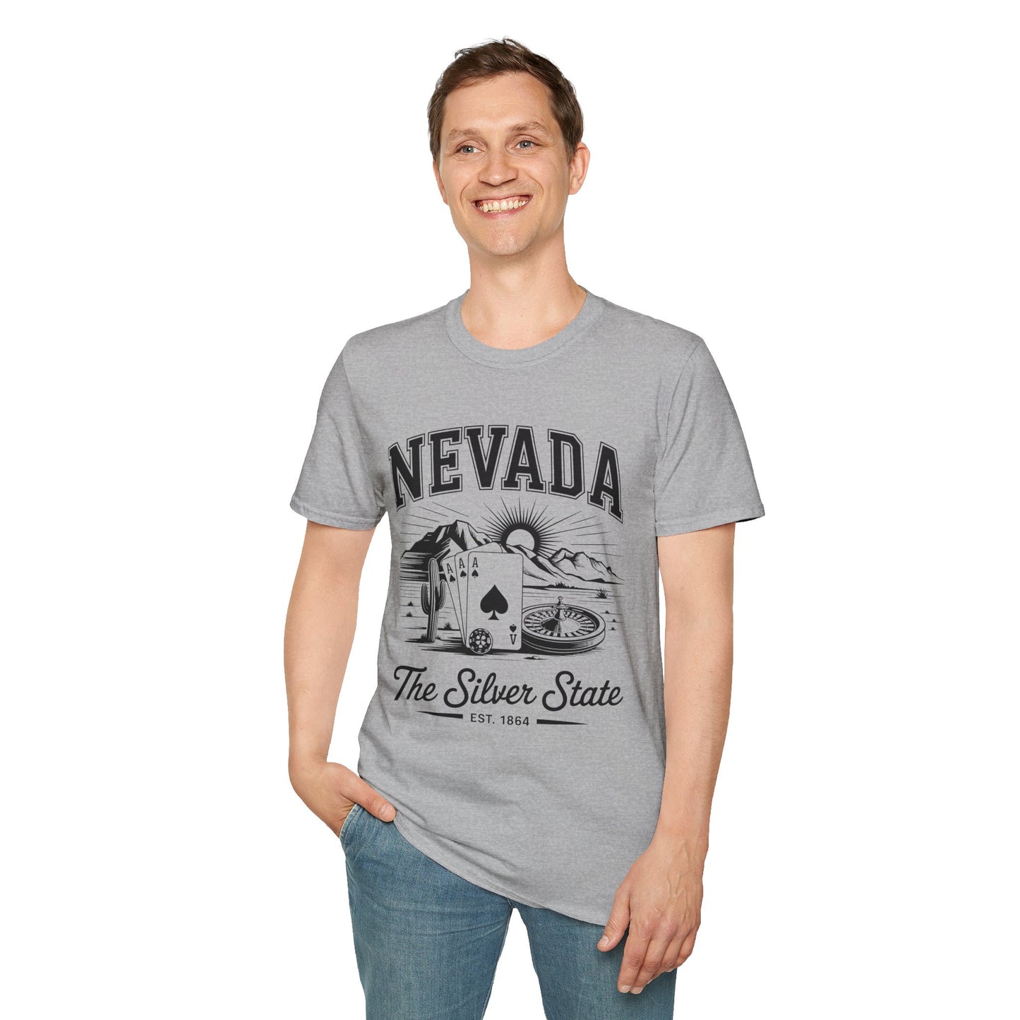 Nevada Vintage Graphic T-Shirt, Unisex Cool Tee, Casual Wear, Travel Souvenir, Gift for Nevada Lovers, Summer Style