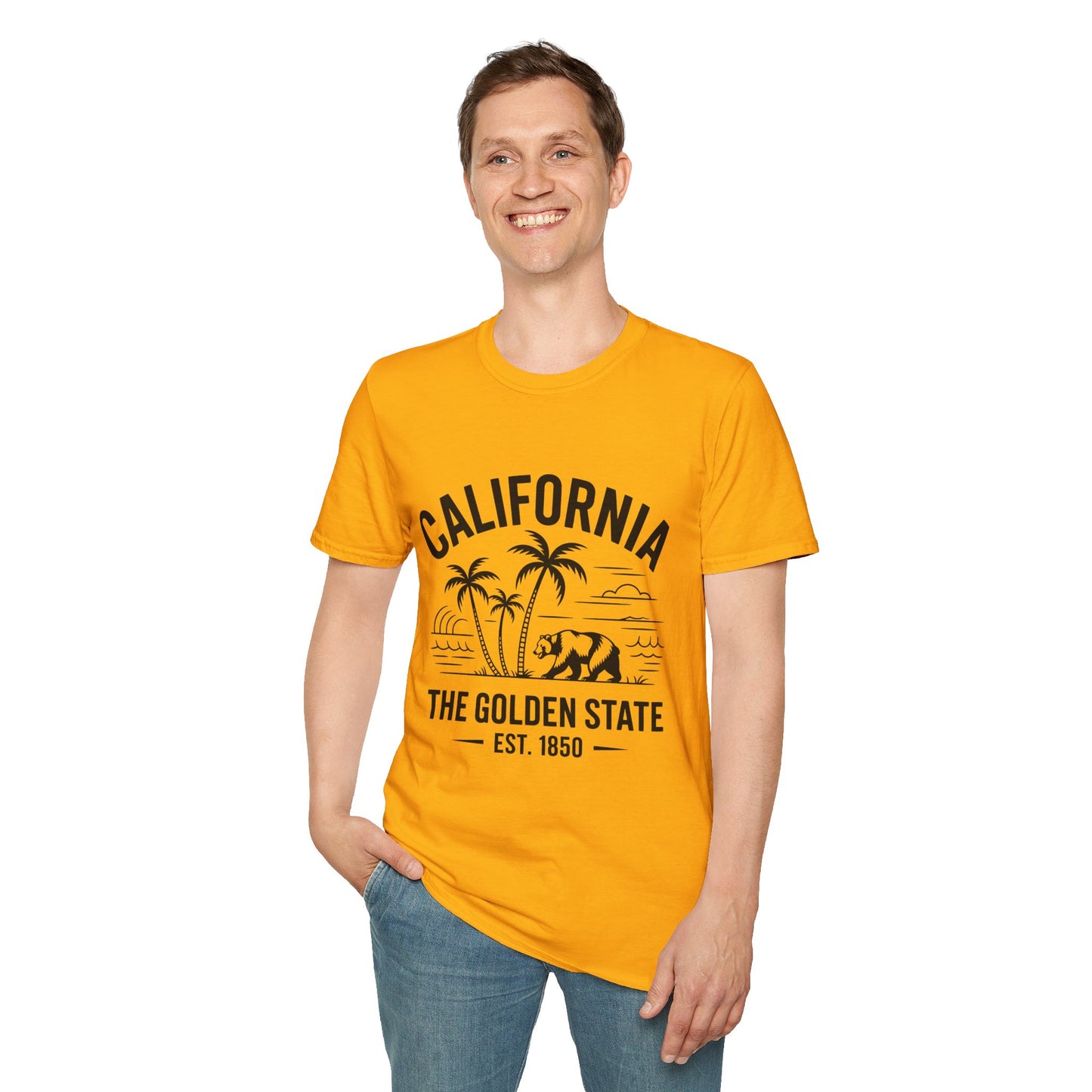 California Inspired Unisex T-Shirt, Softstyle Tee, Vintage California Tee, Travel Gift, Summer Fashion, Beachwear, Casual Wear