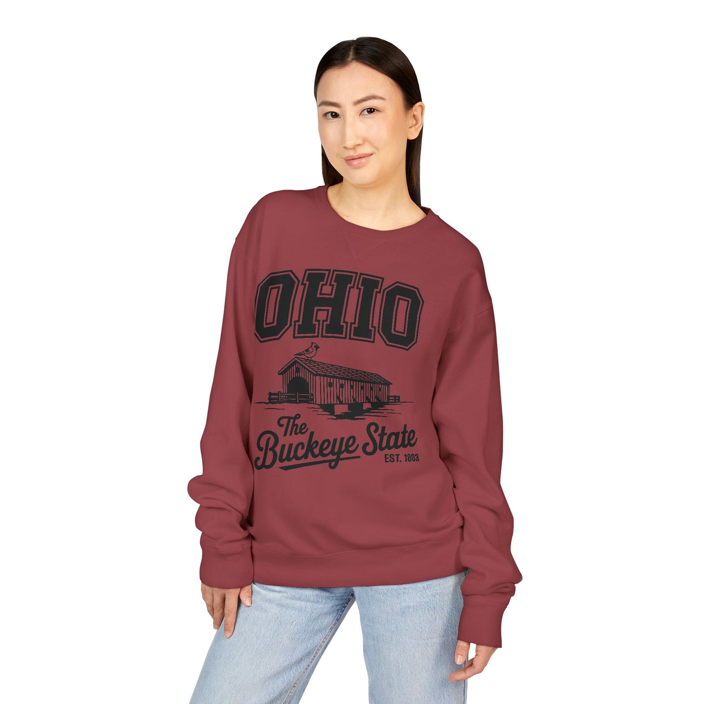 Ohio Buckeye State Vintage Sweatshirt, Unisex Crewneck for Casual Wear, Perfect Gift for Ohio Lovers, Ohio State Pride, Cozy Fall Apparel